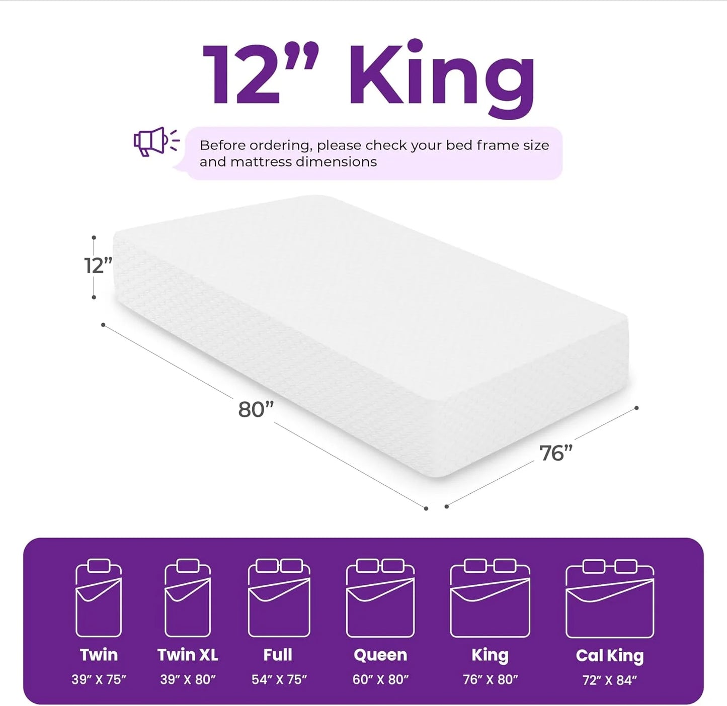 GAESTE 8-inch Fully Cooling Gel Memory Foam Mattress Mattress-in-a-Box