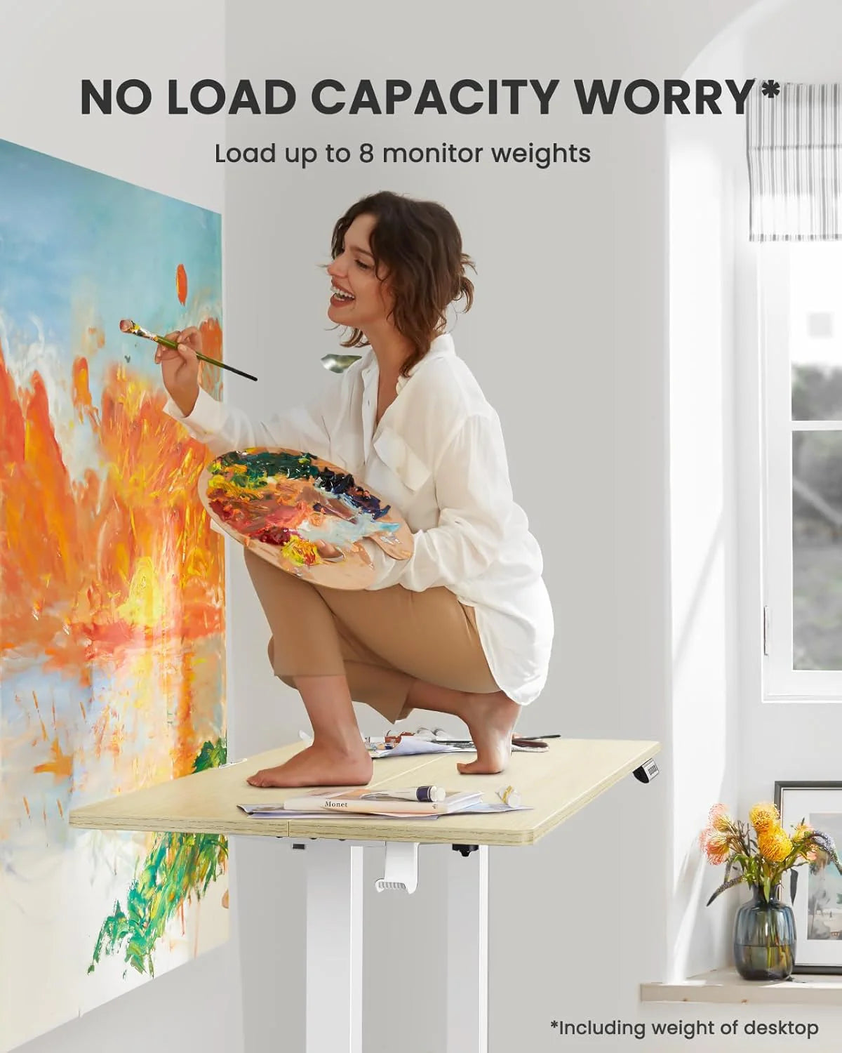 Height Adjustable Electric Standing Desk 47.2 x 23.6 Inches