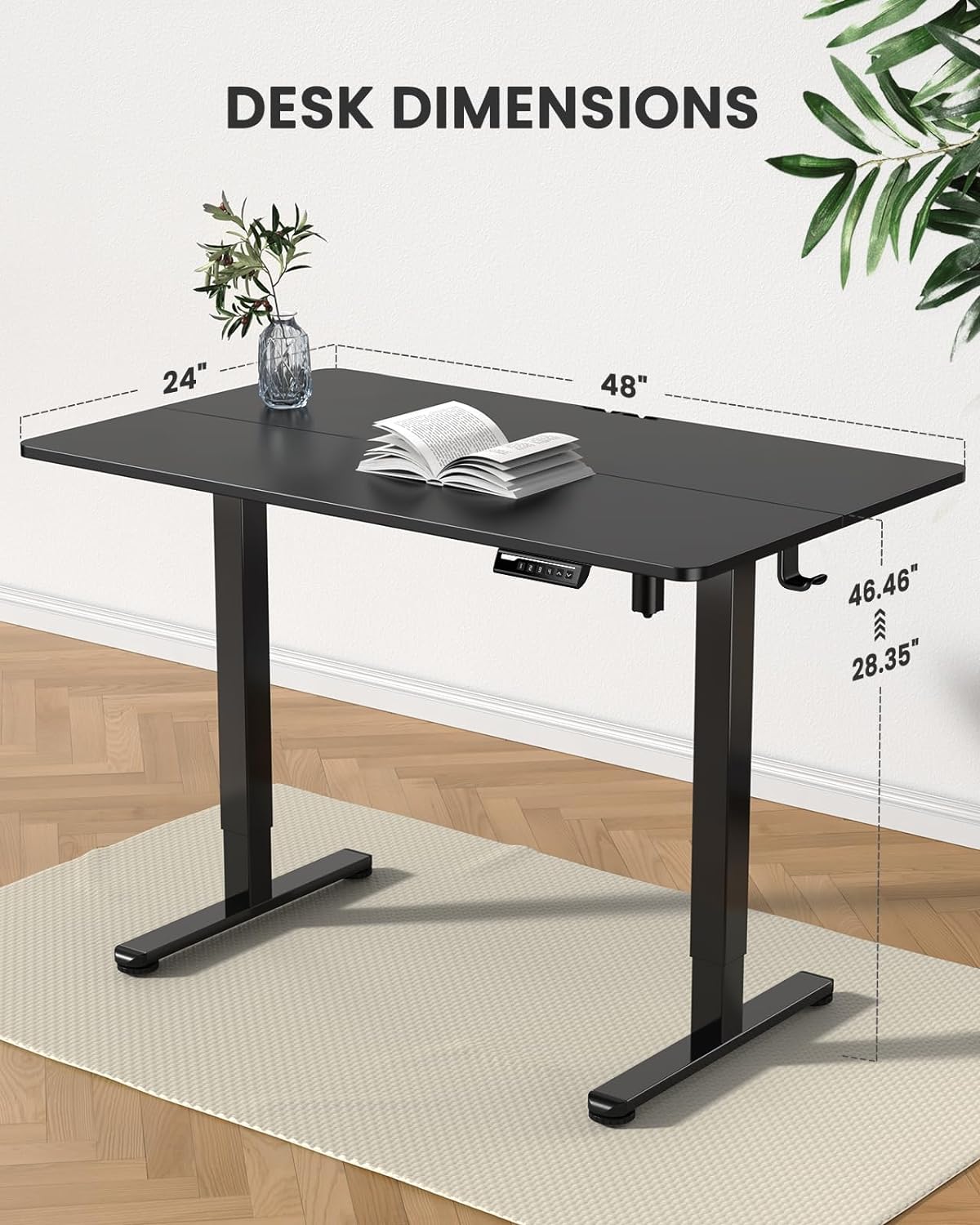 Height Adjustable Electric Standing Desk 47.2 x 23.6 Inches