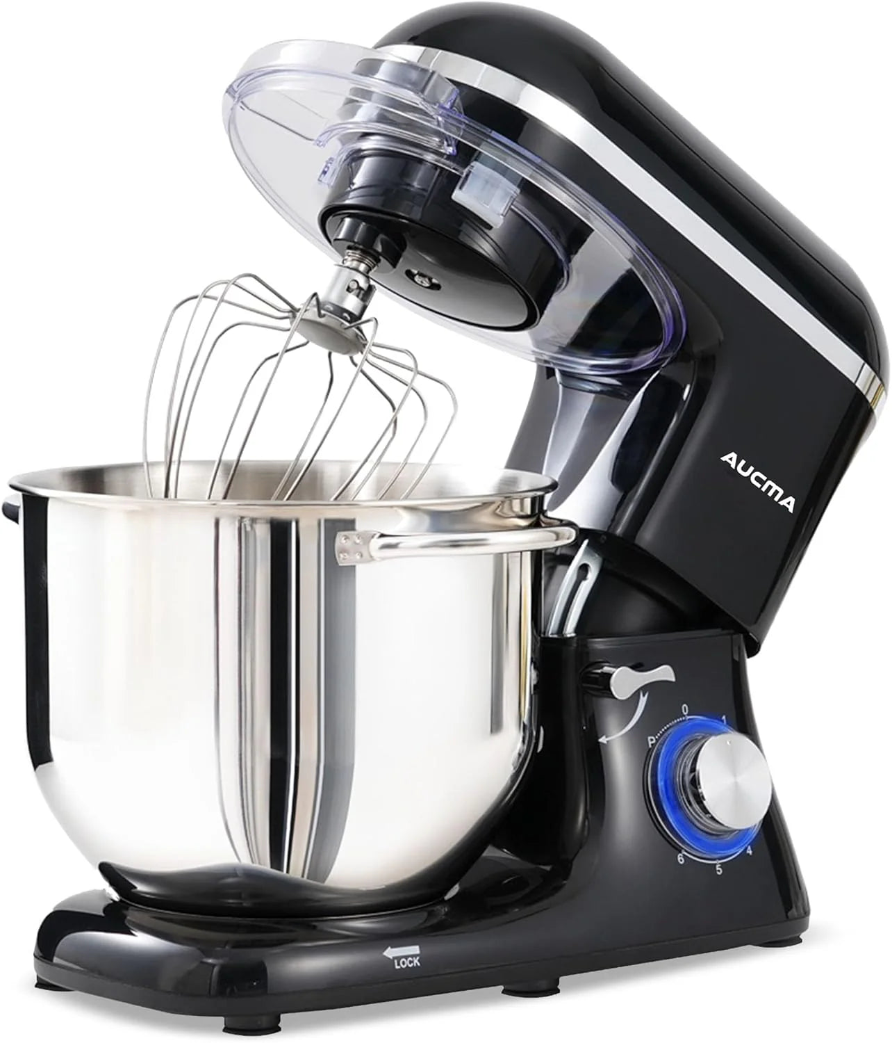 Aucma Stand Mixer,6.5-QT 660W 6-Speed Tilt-Head Food Mixer, Kitchen Electric Mixer with Dough Hook