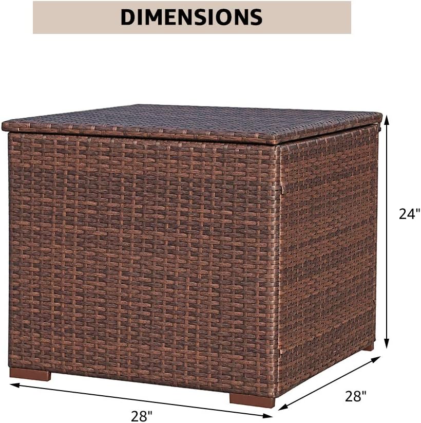 Wicker Outdoor Patio Storage Box Waterproof