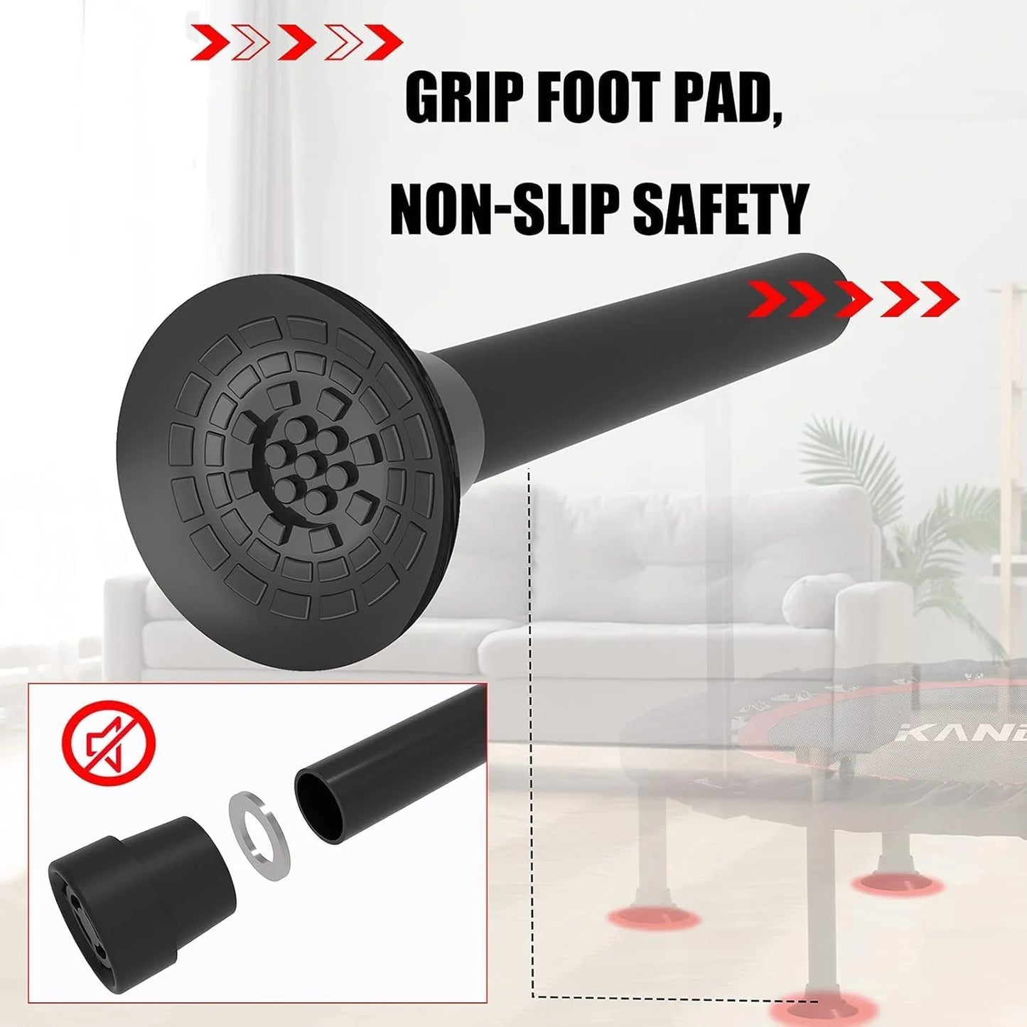 Kanchimi 40" 48" Folding Mini Fitness Indoor Exercise Workout Rebounder Trampoline with Handle, Max Load 330lbs