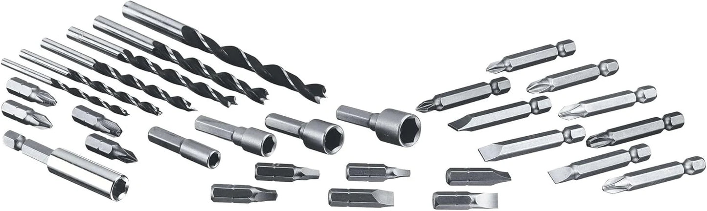 BLACK+DECKER 20V MAX POWERCONNECT Power Drill Cordless Drill Driver Electric Screwdriver with 30 Piece Bit Set and Drivers Kit, Battery and Charger Included (LD120VA)