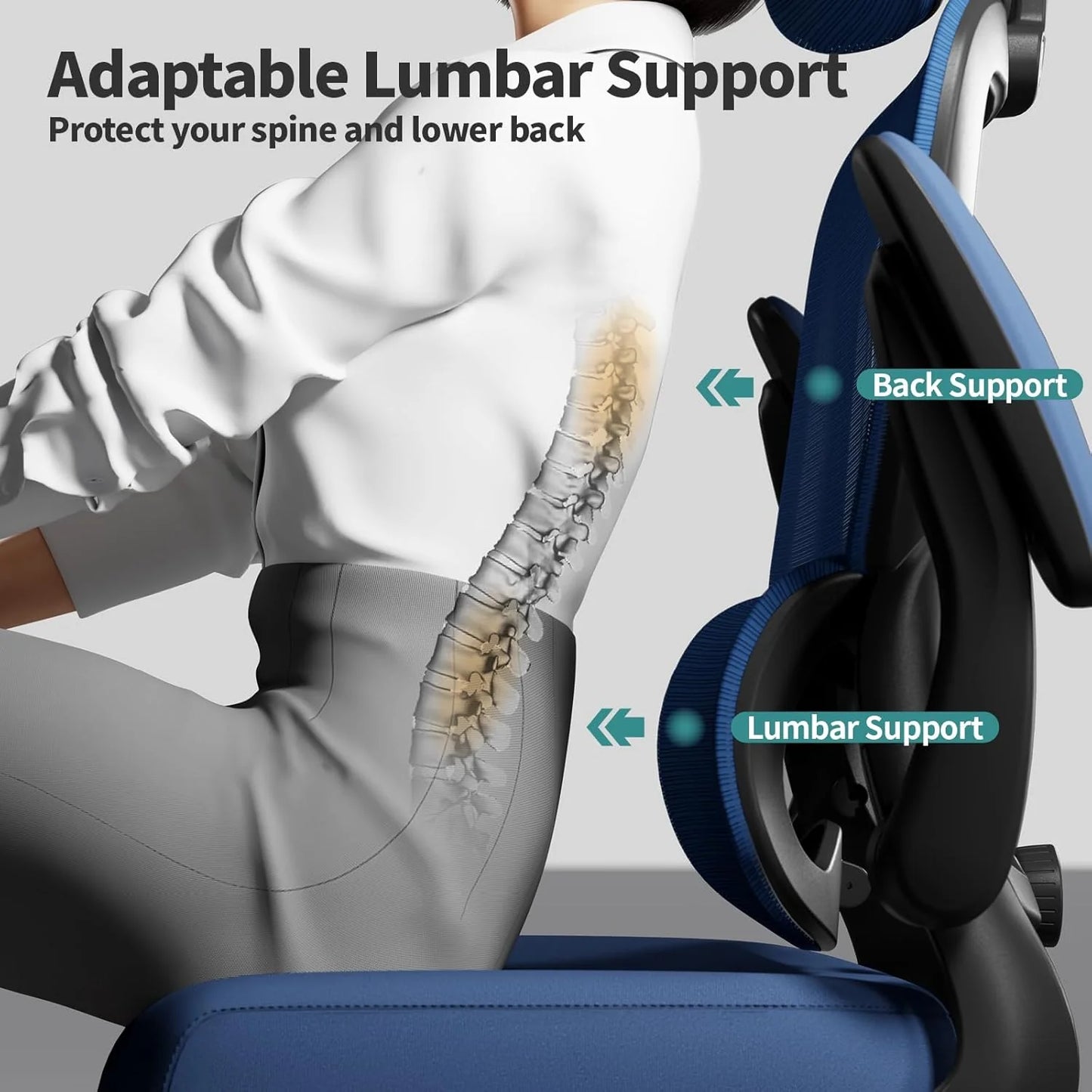 TRALT Office Chair Ergonomic Desk Chair 330 lbs Home Gaming Chair with Wheels