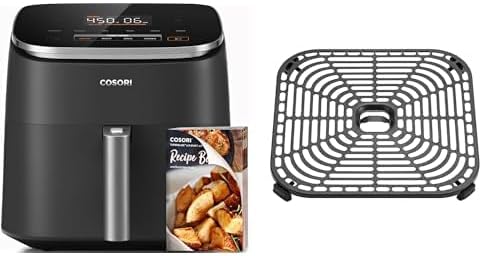 COSORI Air Fryer 9-in-1, Compact & Large 6-Qt, Fast Turbo Modes, 90–450°F Precise Heat for Even Results, Up to 95% Less Oil*, Roast, Bake, Dry, Reheat, Frozen, Broil, Proof, 120V, TurboBlaze, Grey
