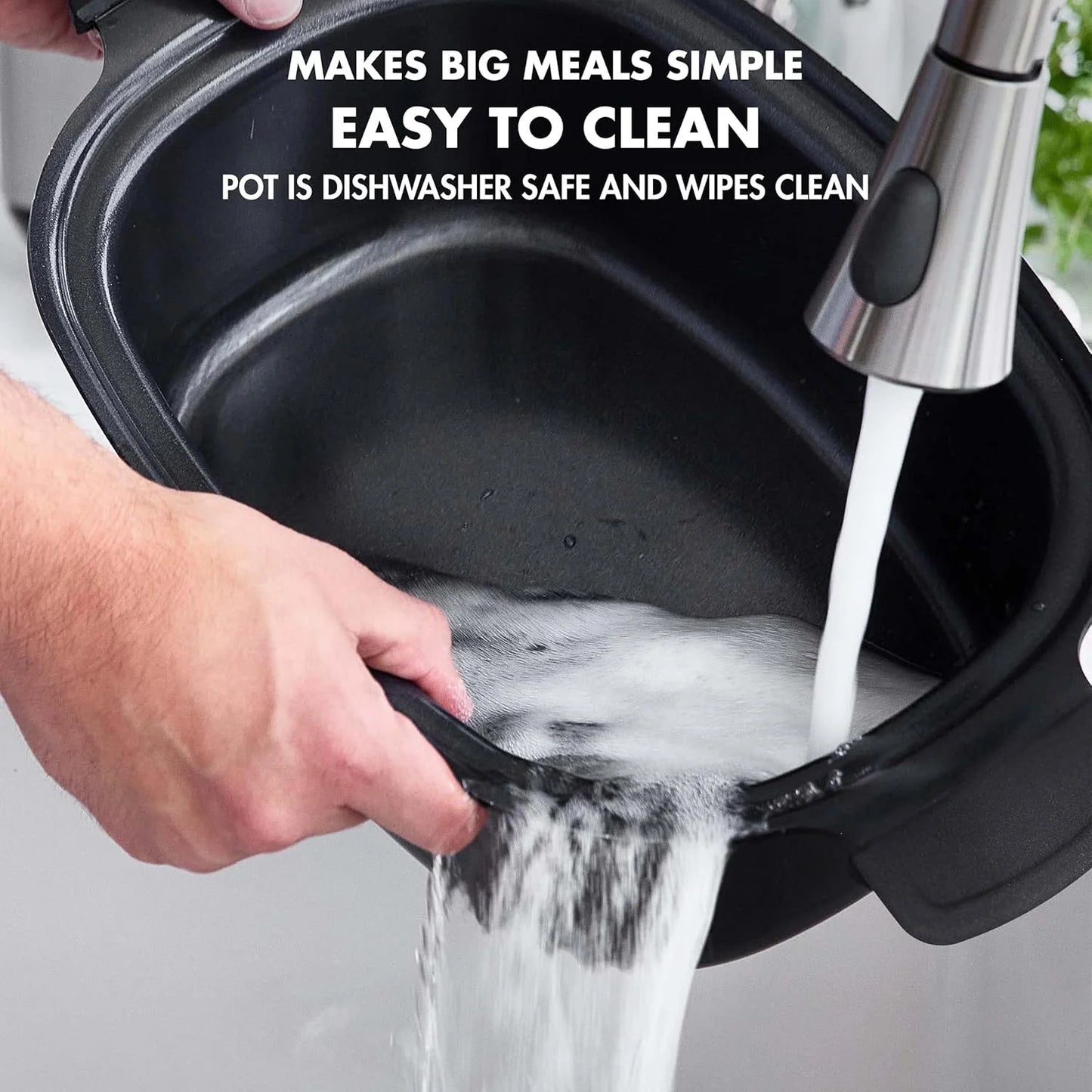 8-in-1 Programmable 6QT Electric Slow Cooker with Dishwasher-Safe Lid and Removable Base