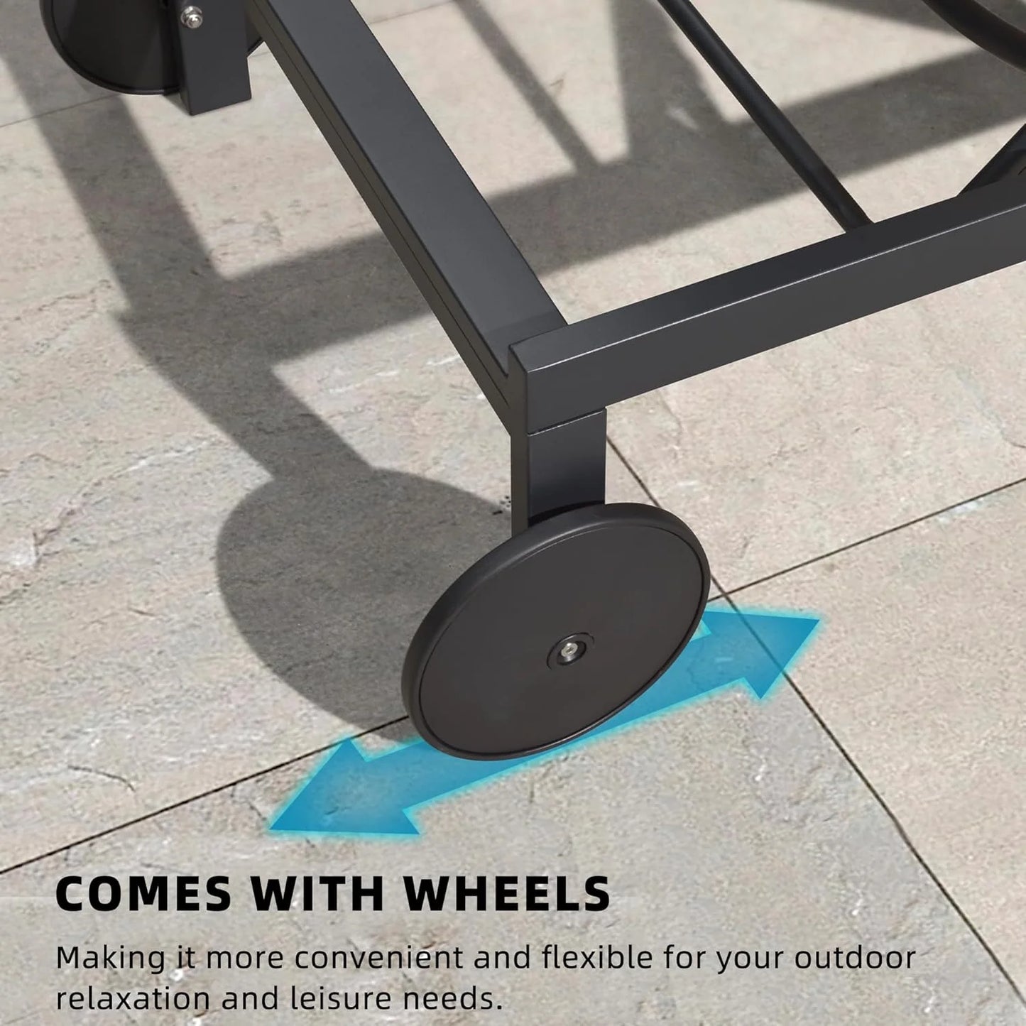 PURPLE LEAF Patio Tanning Lounge Chair Set with Face Down Hole Outdoor Aluminum Adjustable Reclining Chairs Wheels Pillows and Table for Poolside Beach Sunbathing Lounger, Beige