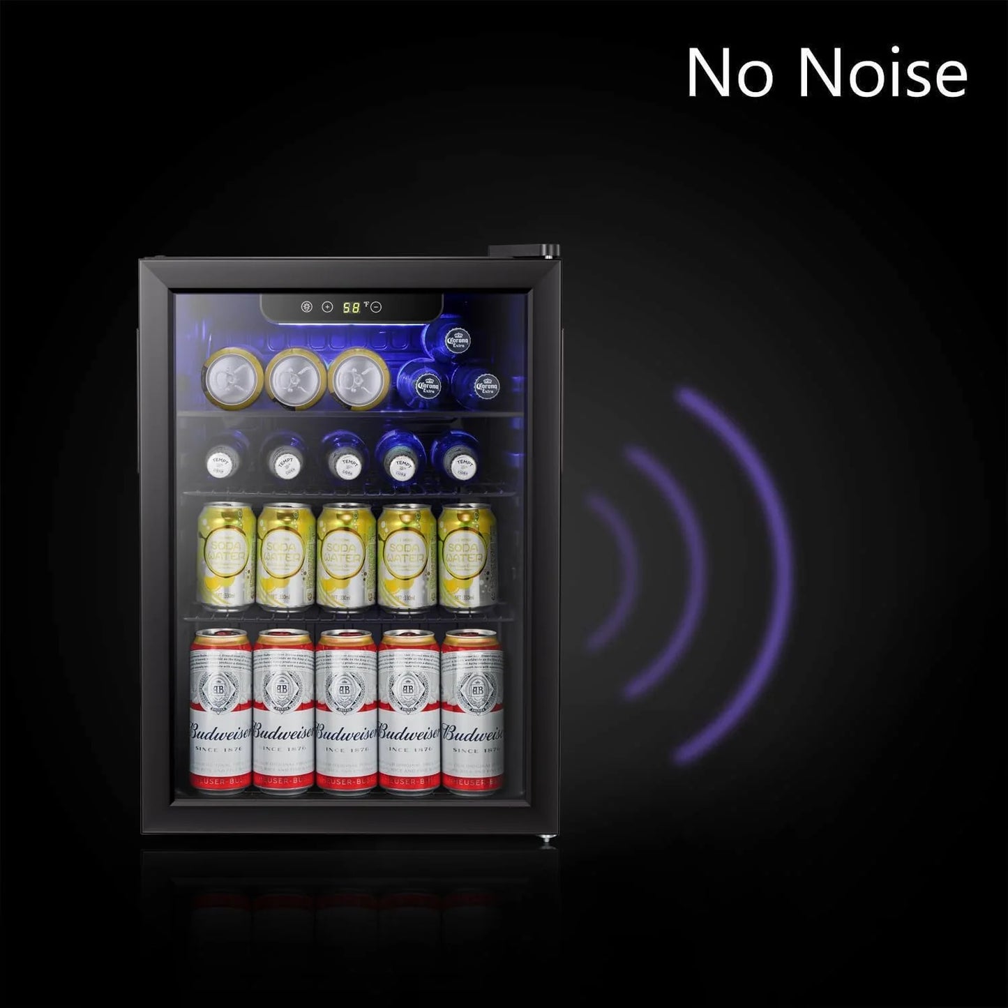 Antarctic Star Beverage Refrigerator Cooler 68 Can, Mini Fridge with Glass Door for Beer Drinks Wine,Freestanding Small Fridge with Electronic Temperature Control for Home and Bar,1.7 cu.ft