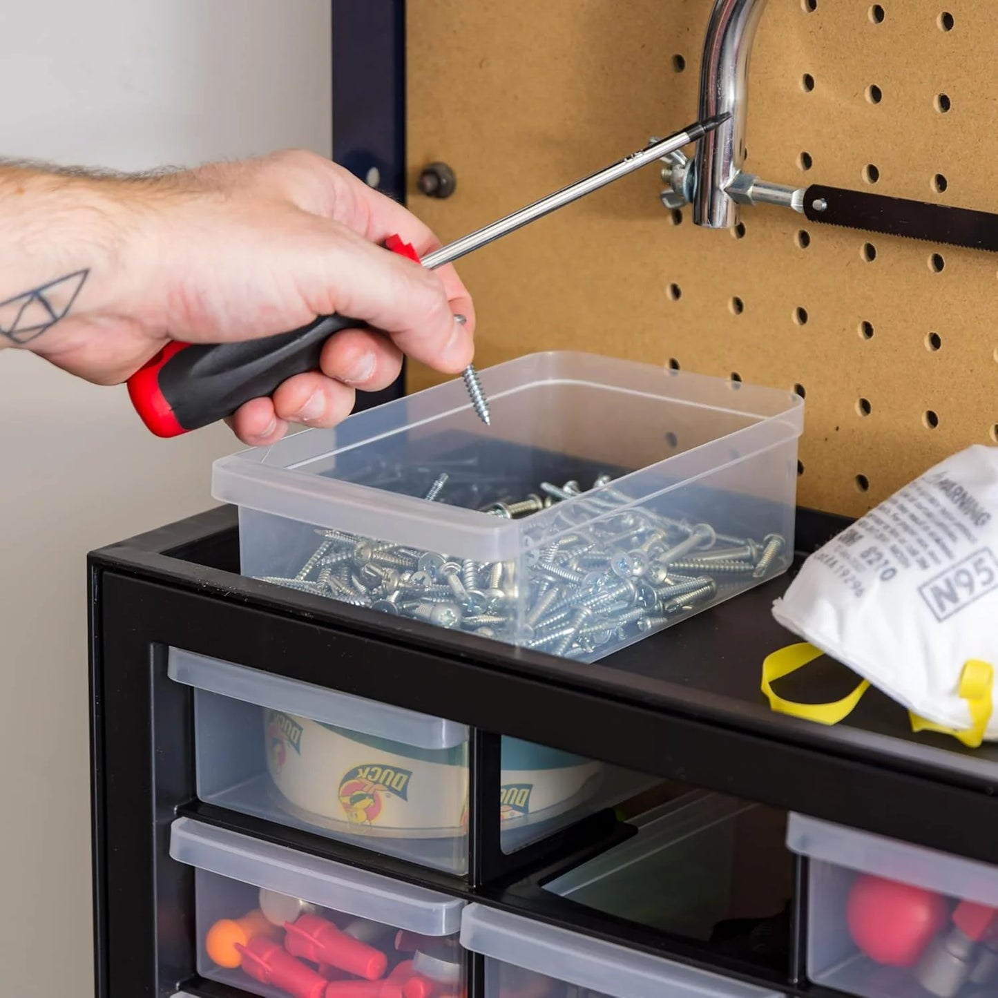 IRIS USA Screw Tool Organizer Small Parts Cabinet Chest, 44-Drawer Hardware Electronics Nuts Bolts Storage Drawers Organization Toolbox Garage Craft Business Teacher Beads Scrapbook Art Hobby - Black