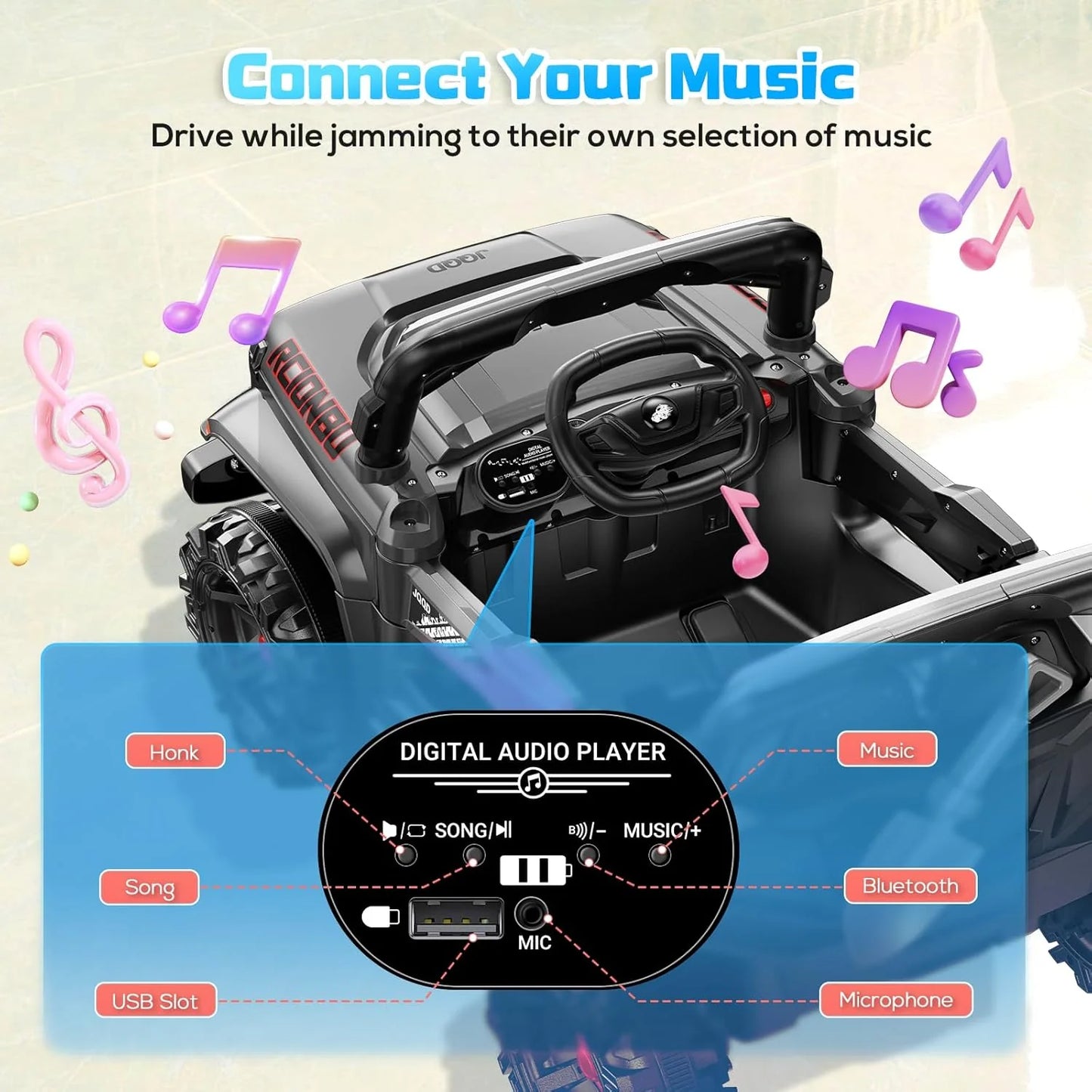 SEALIGHT 12V Children's Driving Truck Model 380 Watt Motor Emergency Braking Function