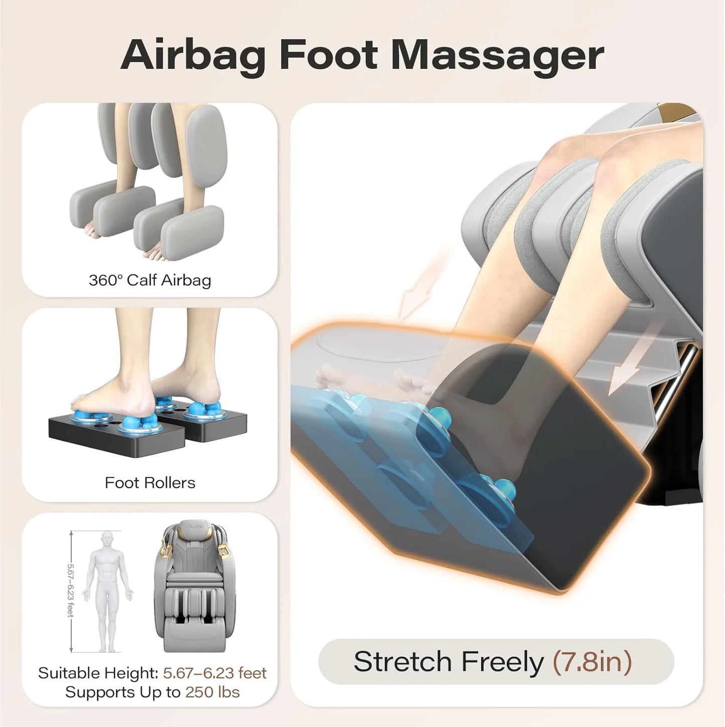 Full Body Massage Chair, 160° Zero Gravity Recliner with Body Scan, 50" SL Track Shiatsu Massage Chair, Spot Massage, Foot Roller