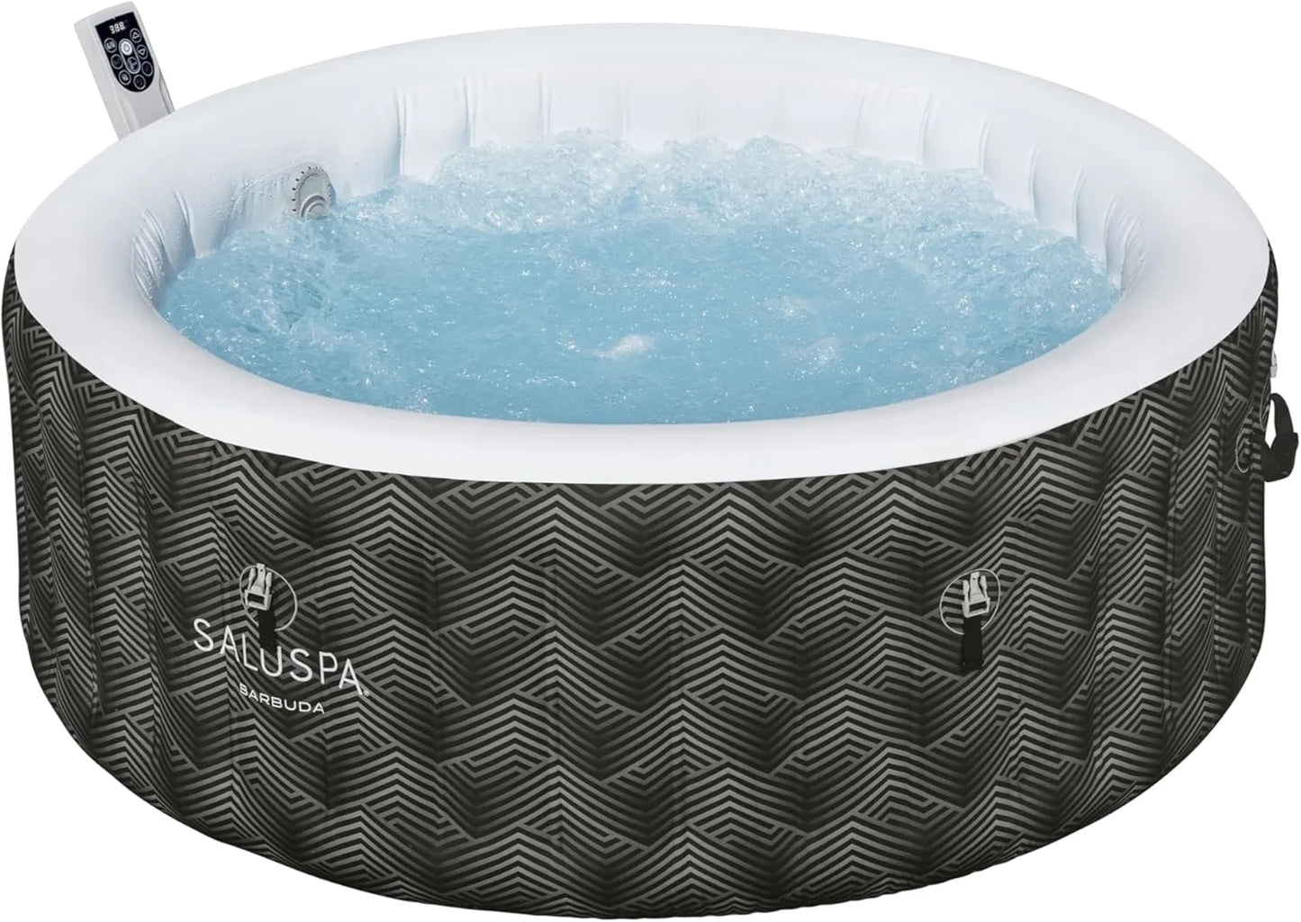 Bestway SaluSpa Miami EnergySense AirJet Inflatable Hot Tub Spa (71" x 26") | Portable Hot Tub with 2 Covers (1 Energy-Efficient Thermal Cover and 1 Standard Cover) | Fits Up to 2-4 Persons | Black