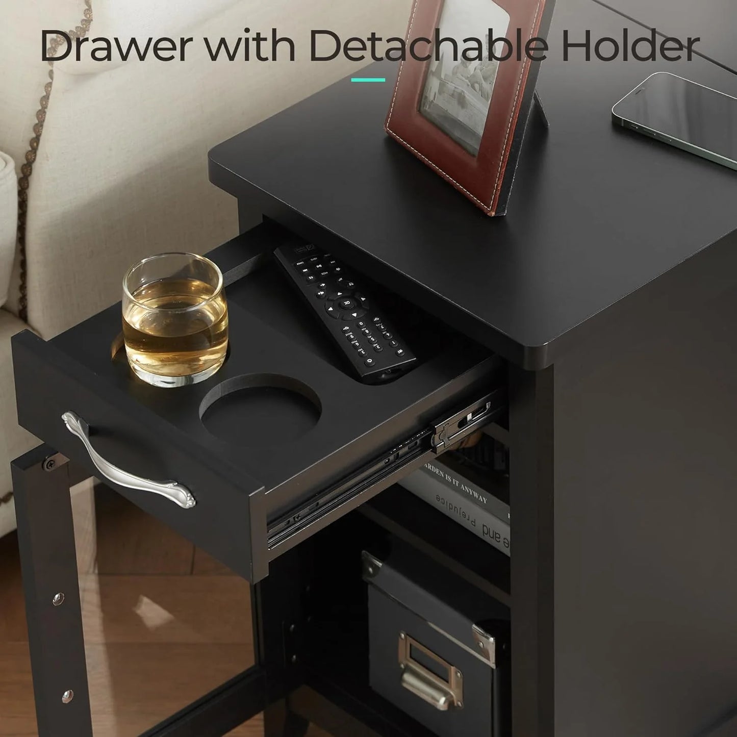 Farmhouse End Table Narrow Side Table Small Nightstand