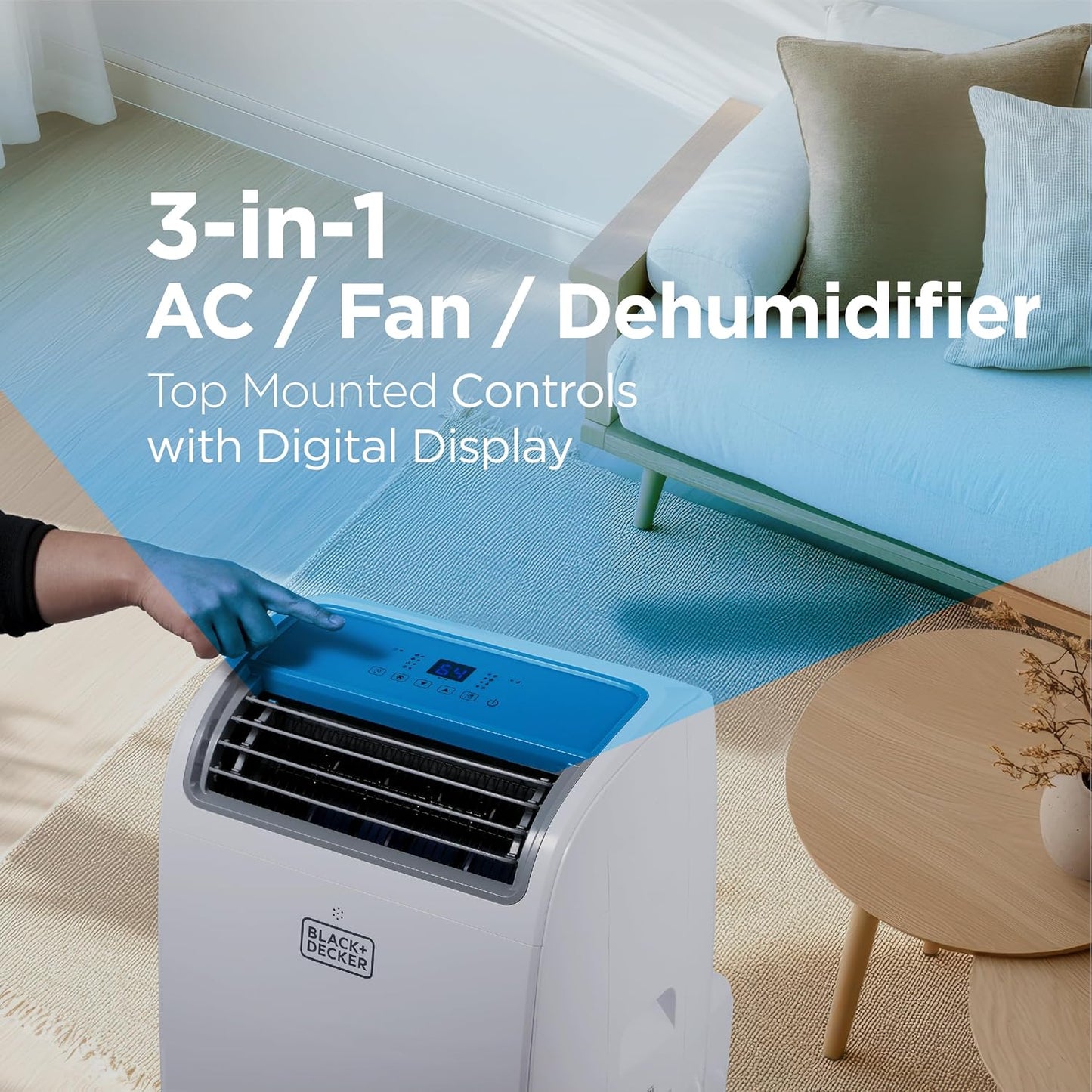 BLACK+DECKER 8,000 BTU Portable Air Conditioner for Rooms up to 350 Sq