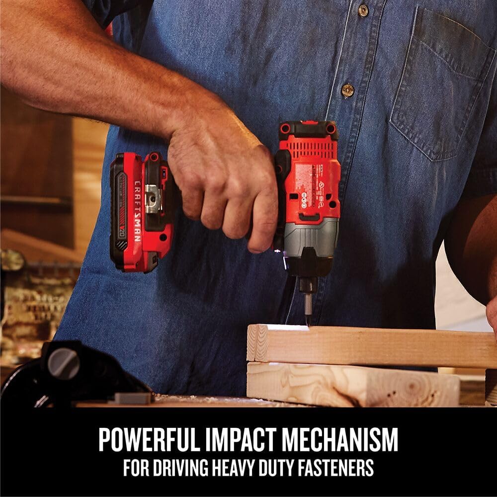 20V MAX Impact Driver Kit, 1/4 Inch, 2,800 RPM, LED Work light, Battery and Charger Included (CMCF800C1)