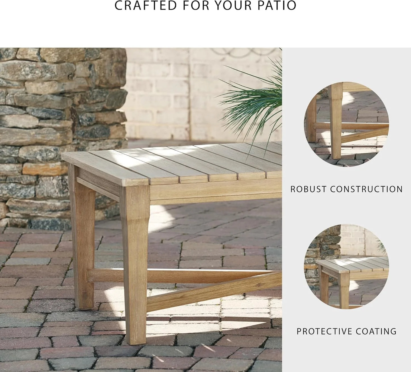 Coastal view outdoor terrace eucalyptus sofa