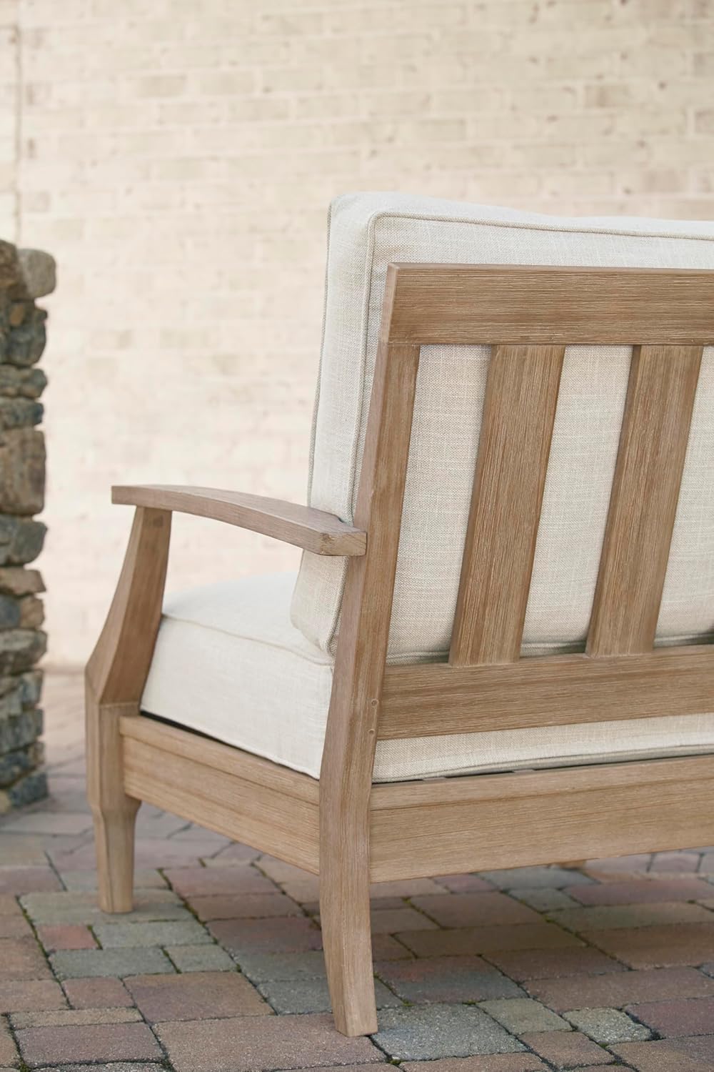 Coastal view outdoor terrace eucalyptus sofa