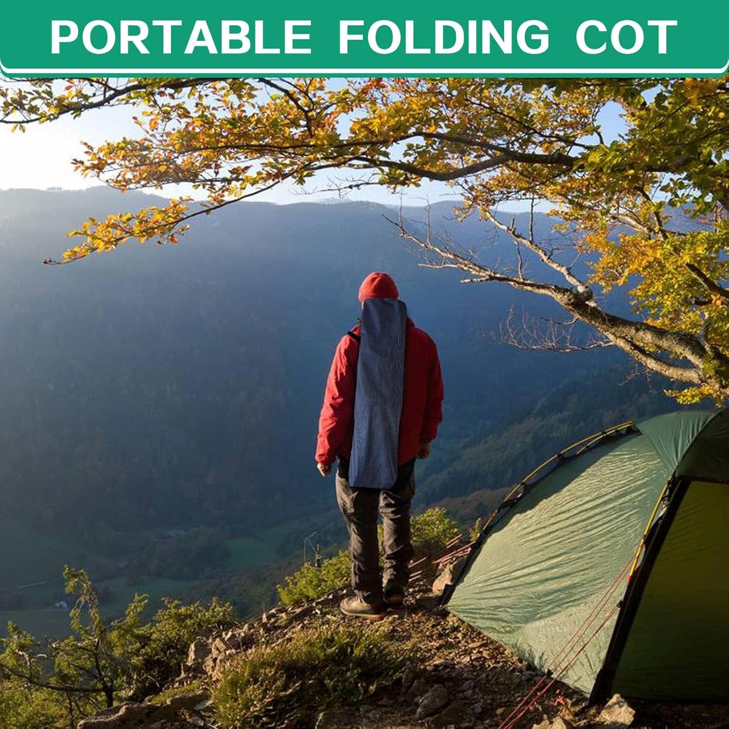 2-Pack Camping Cots with Mattress Comfortable Folding Bed Heavy Duty Baby Cot