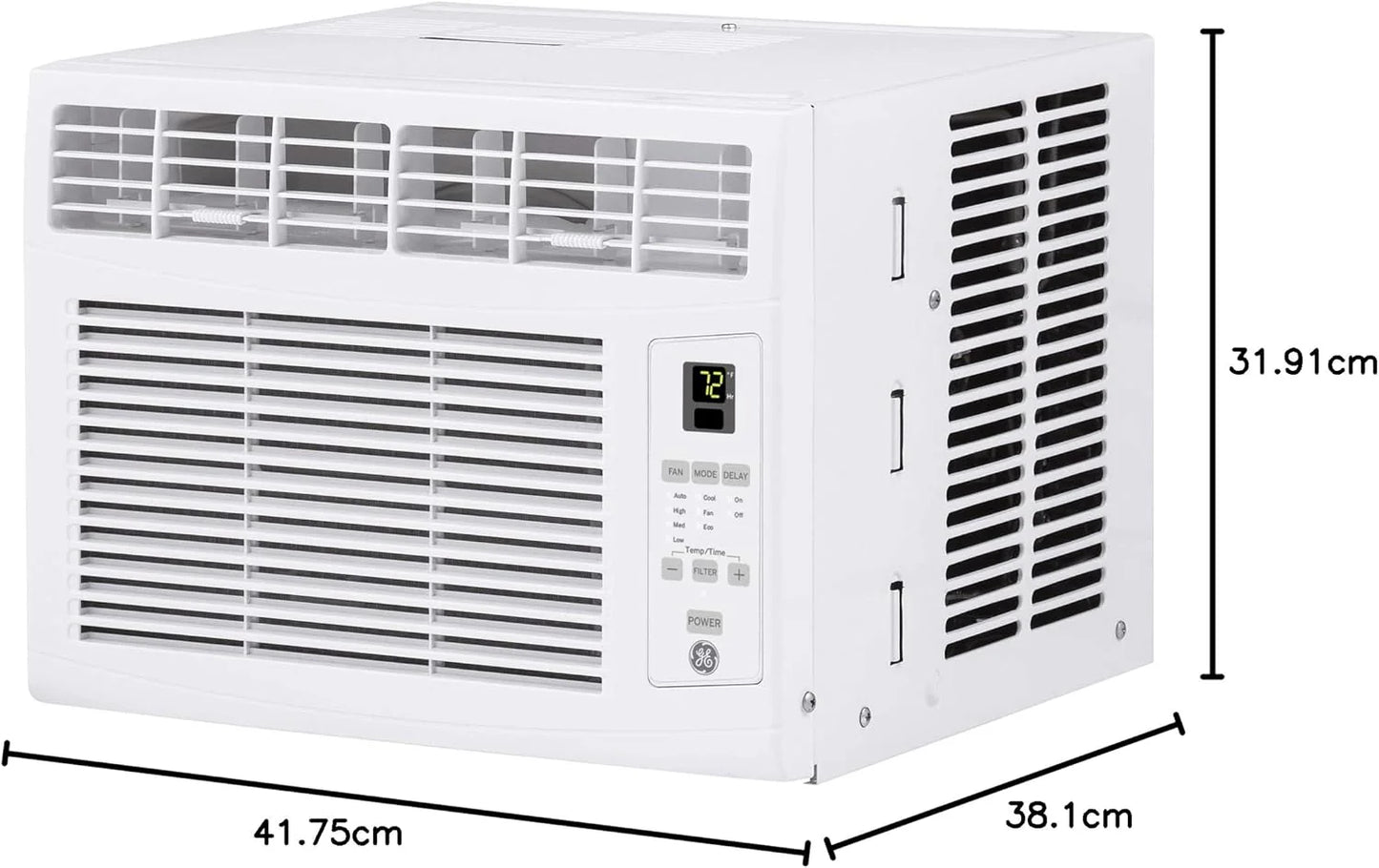 GE Window Air Conditioner Unit, 5,000 BTU for Small Rooms up to 150 sq ft. with Manual Adjustable Fan and Cooling Settings, Perfect for Small Bedroom or Living Room, Easy Install Kit Included, White