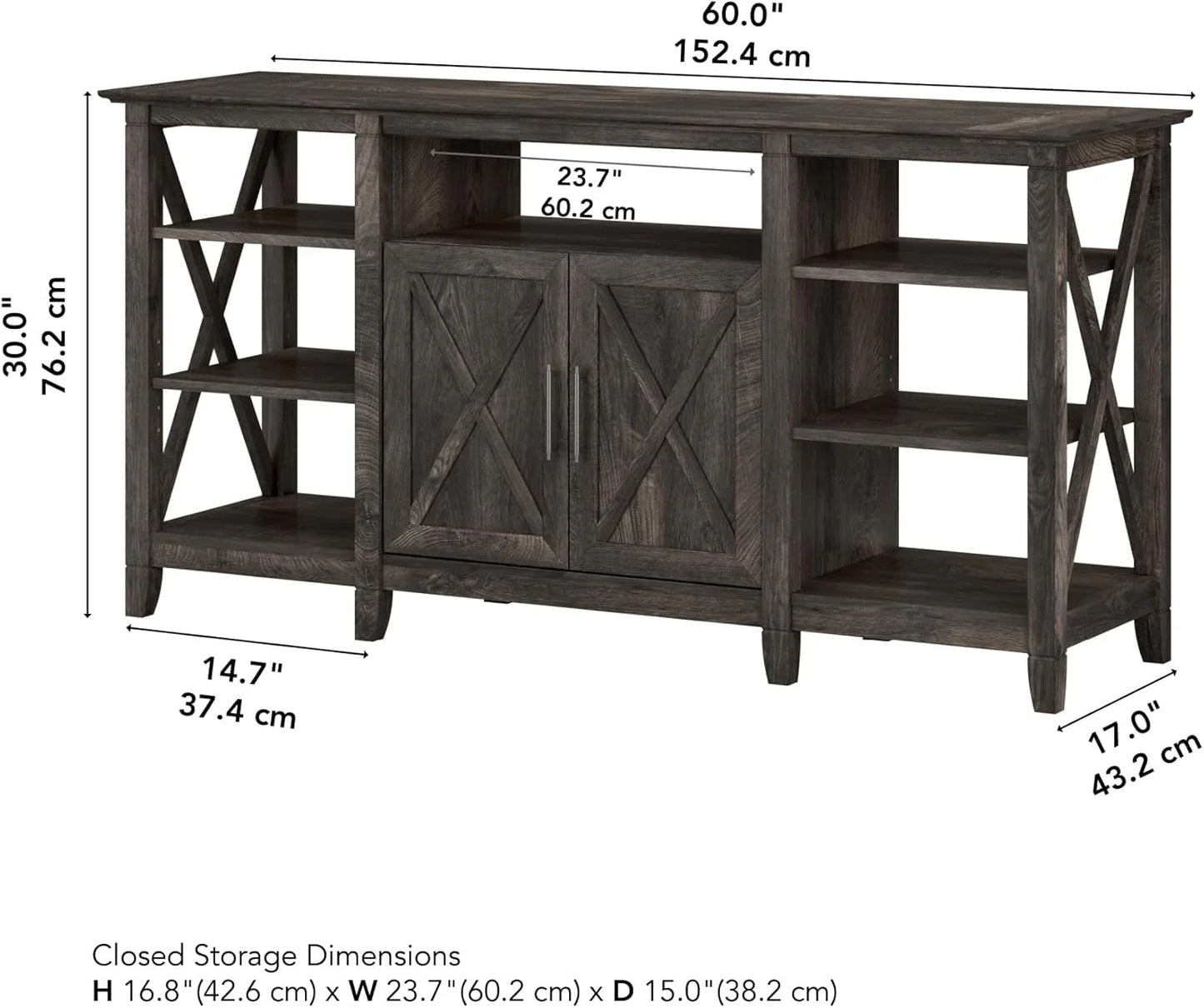 Key West Tall TV Stand for 65 Inch TV in Pure White Oak