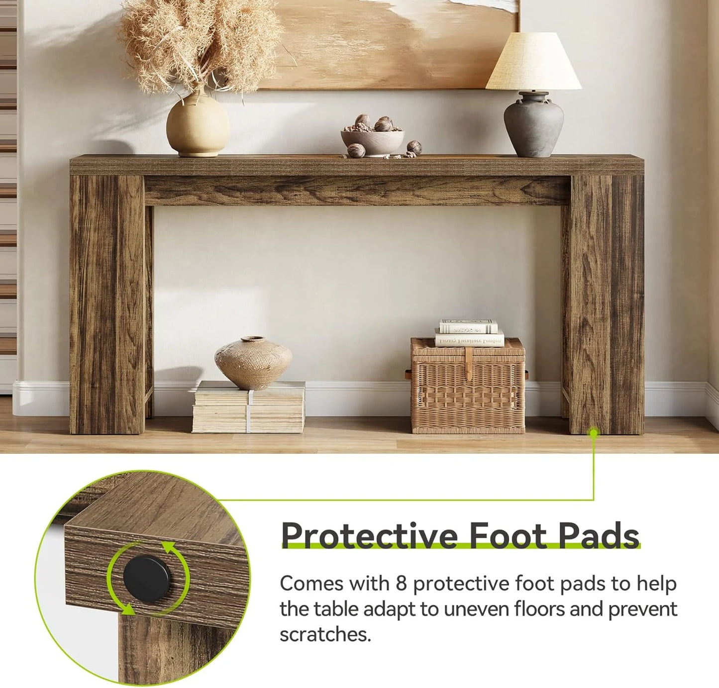 70.9-Inch Long Console Table Narrow Sofa Table Behind The Couch