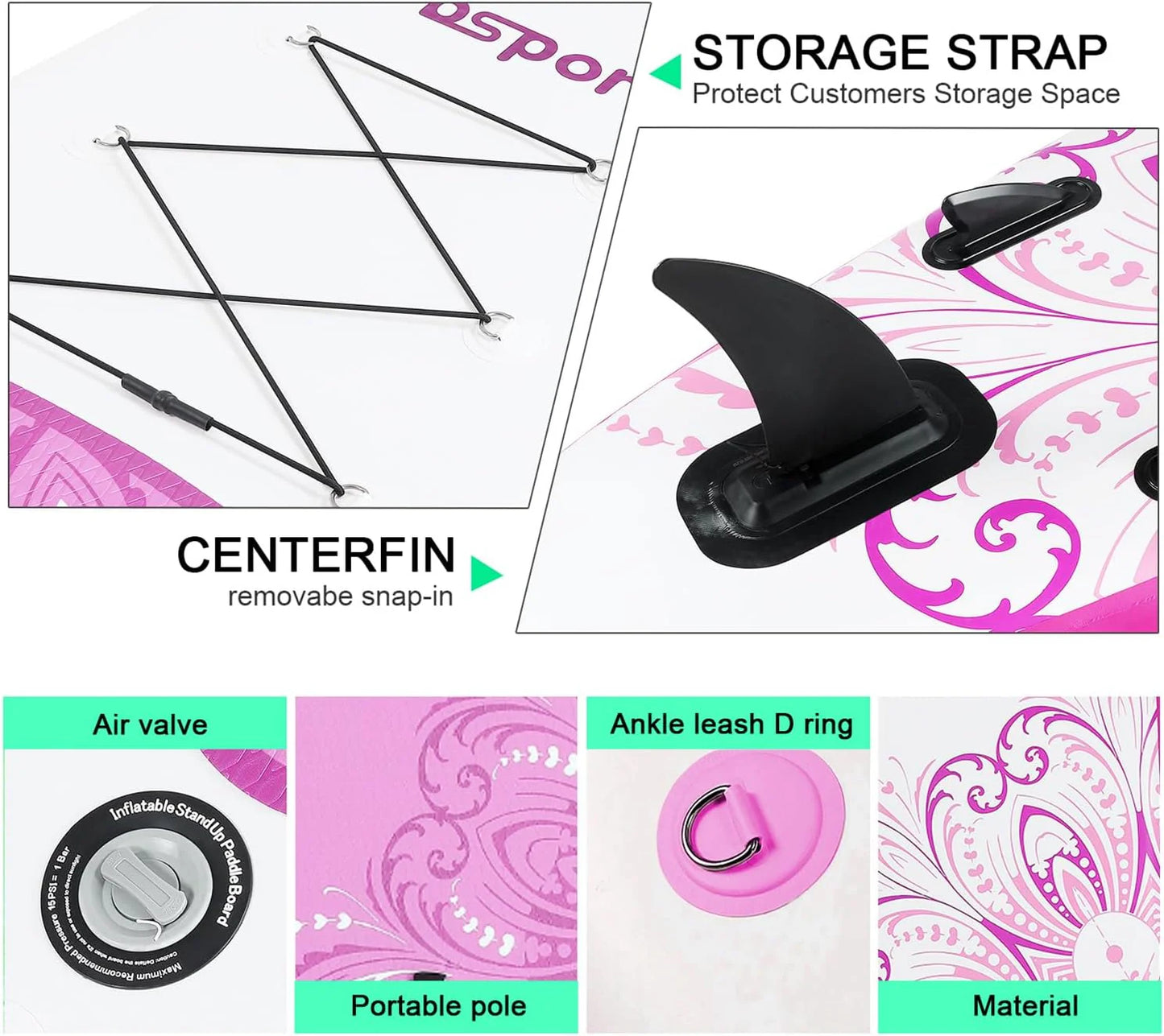 FBSPORT 11' Premium Stand Up Paddle Board, Yoga Board with Durable SUP Accessories & Carry Bag | Wide Stance, Surf Control, Non-Slip Deck, Leash, Paddle and Pump for Youth & Adult