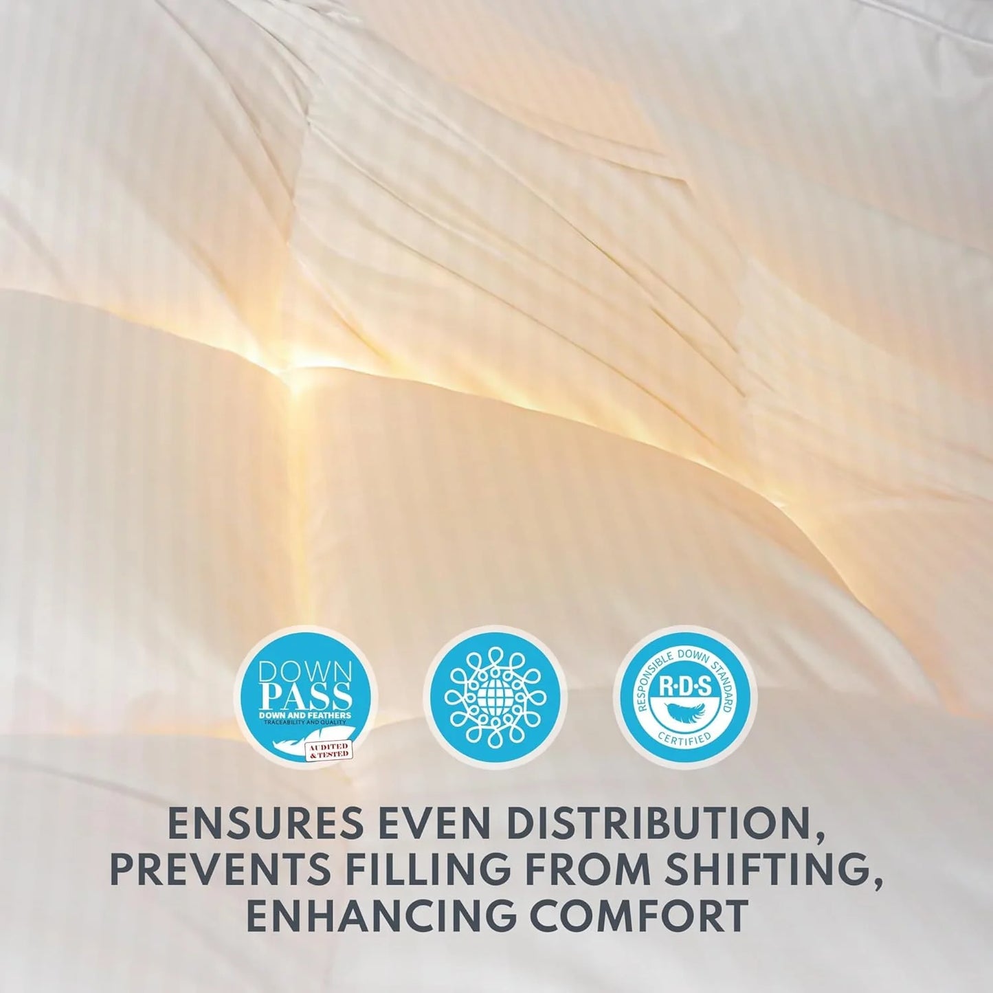 Down Fiber King Size Quilt Medium Warmth, 750+ Fill Power Premium Quilt