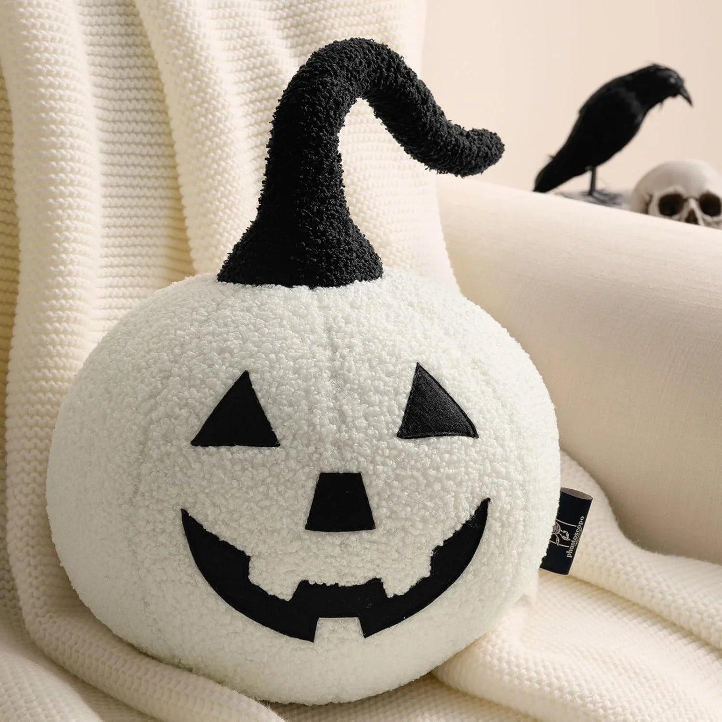 Happy Halloween Pumpkin Shaped Throw Pillow