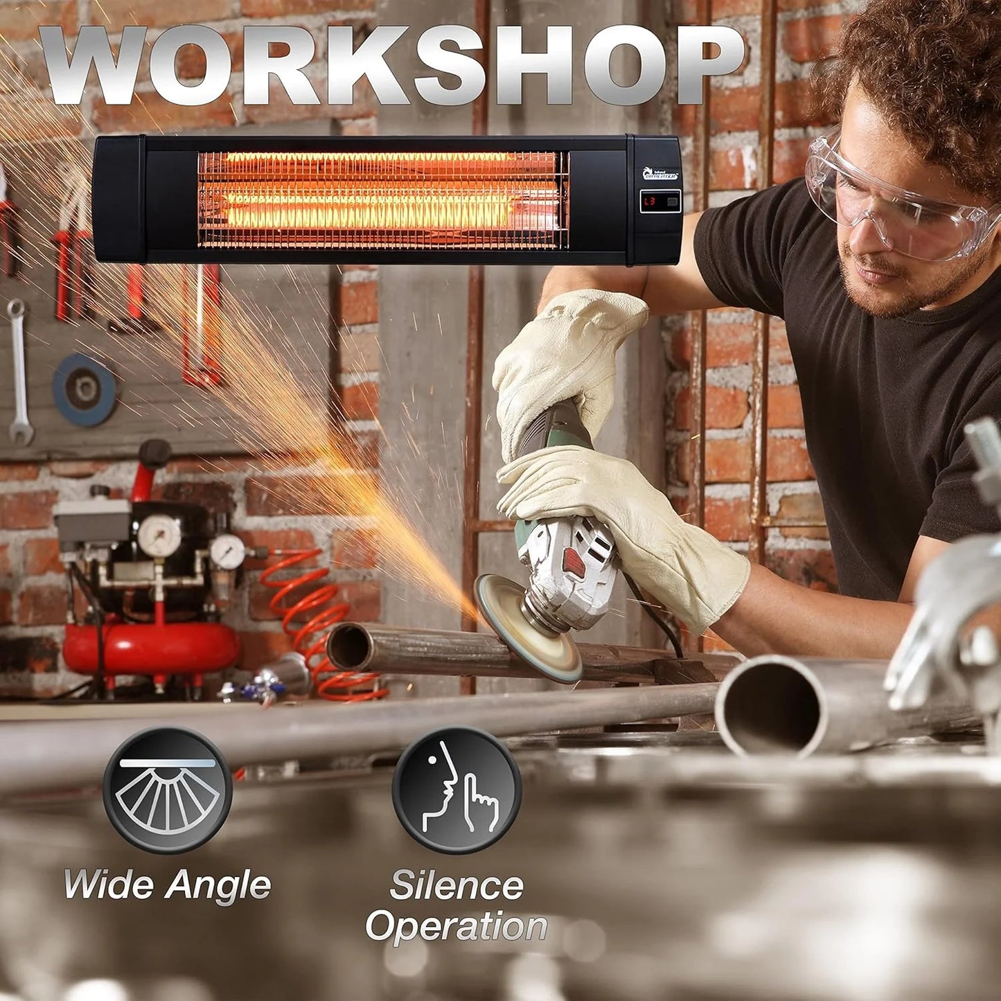 Smart greenhouse heater with built-in temperature control and digital thermostat