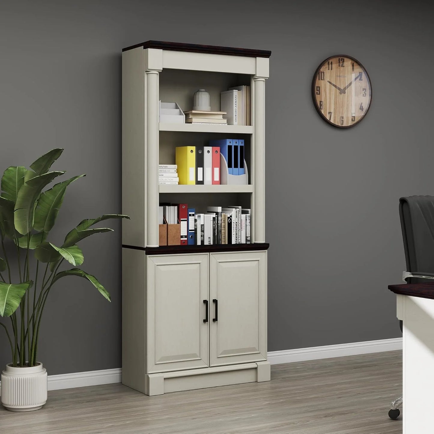 70-Inch Tall White Bookcase 5 Tiers Shelves Open Storage Bookshelf