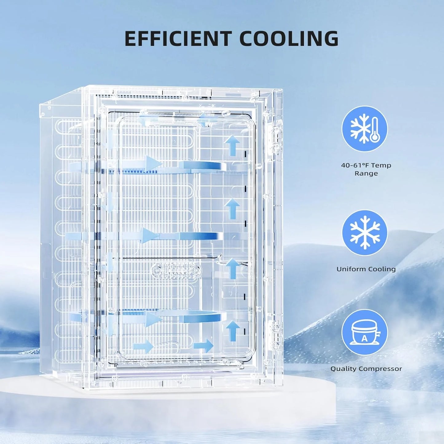 Antarctic Star 26 Bottle 130 Can Wine Cooler/Cabinet Beverage Refrigerator Mini Wine Cellar Beer Soda Clear Glass Door Bar Fridge Quiet Compressor Adjust Temp Freestanding Indoor Use 3.2cu.ft Black