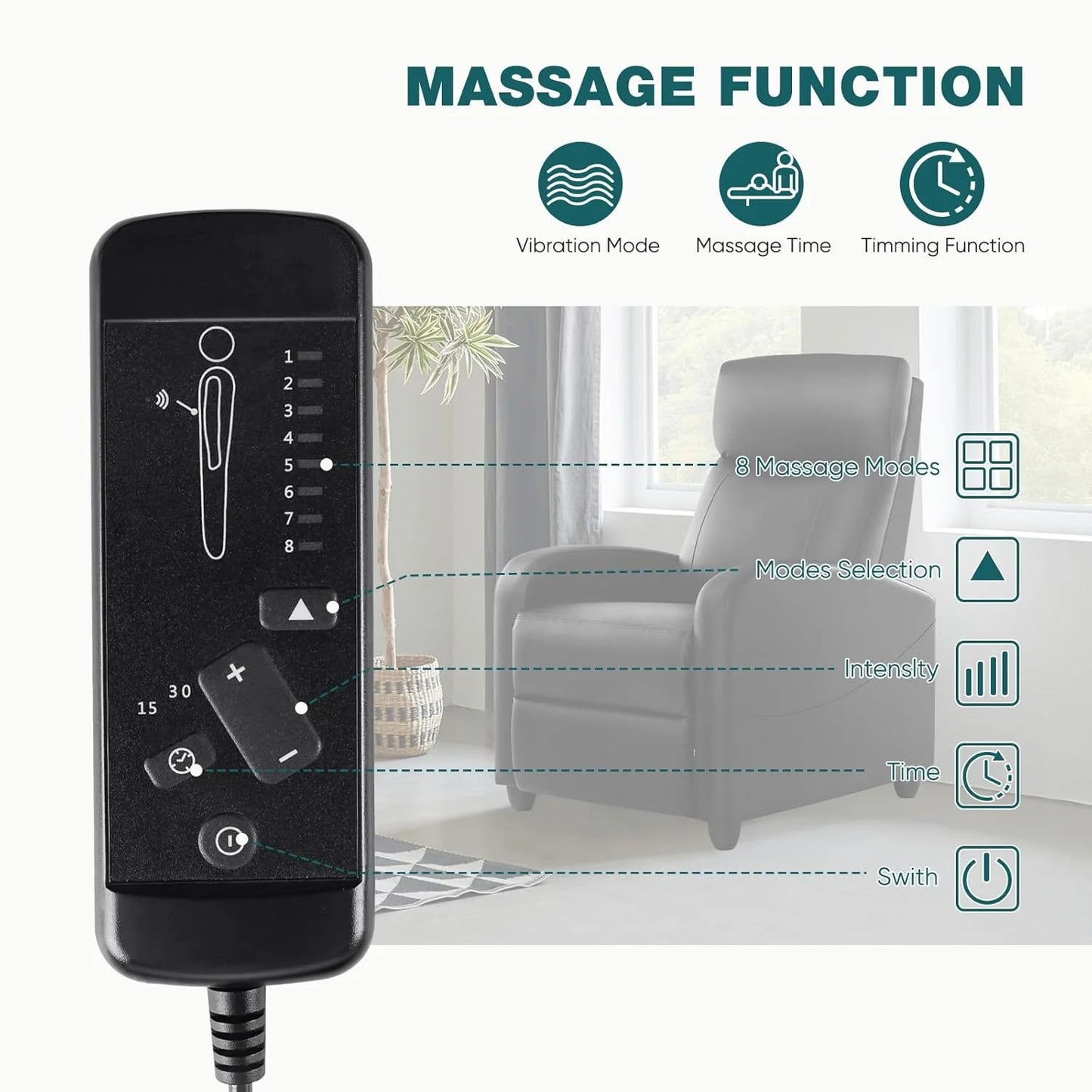 Swivel high-back rocking chair with footrest, padded glider baby chair with comfortable deep seat