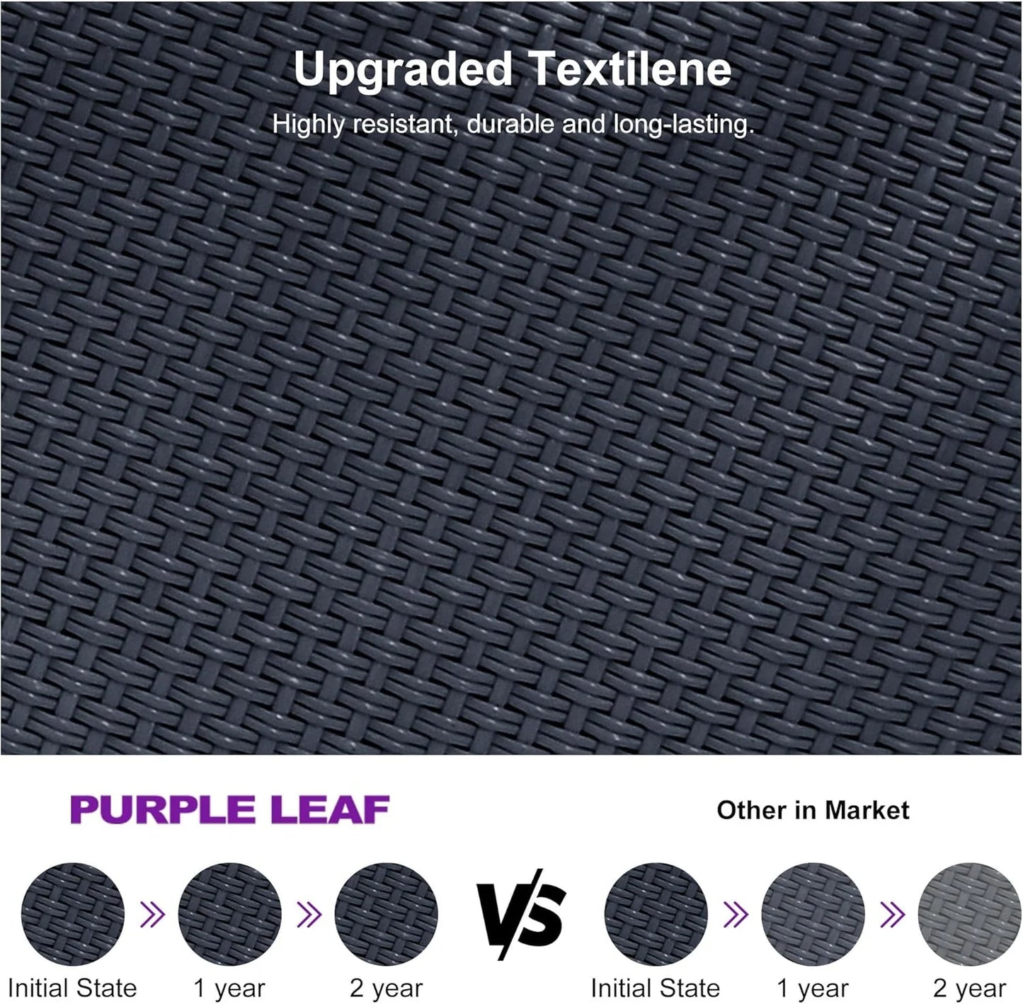 PURPLE LEAF Patio Tanning Lounge Chair Set with Face Down Hole Outdoor Aluminum Adjustable Reclining Chairs Wheels Pillows and Table for Poolside Beach Sunbathing Lounger, Beige