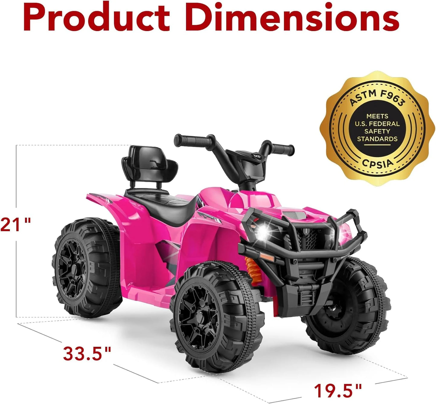 Best Choice Products 12V Kids Ride-On Electric ATV, 4-Wheeler Quad Car Toy w/Bluetooth Audio, 2.4mph Max Speed, Treaded Tires, LED Headlights, Radio