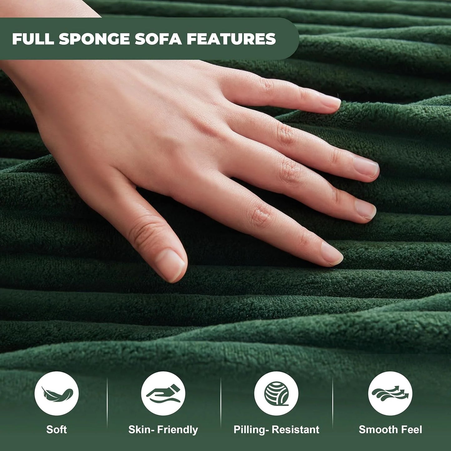 110-inch cloud sofa, boneless sofa in the living room, modular sofa with deep seats