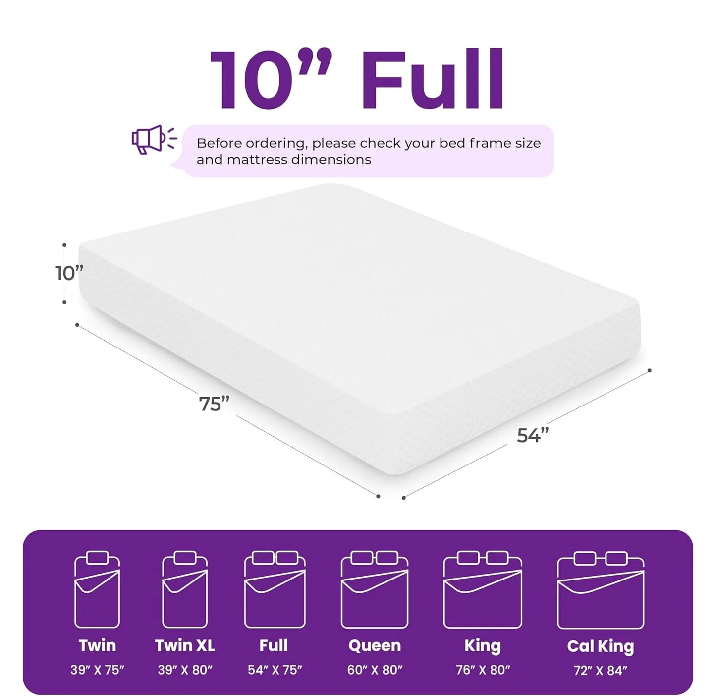 GAESTE 8-inch Fully Cooling Gel Memory Foam Mattress Mattress-in-a-Box
