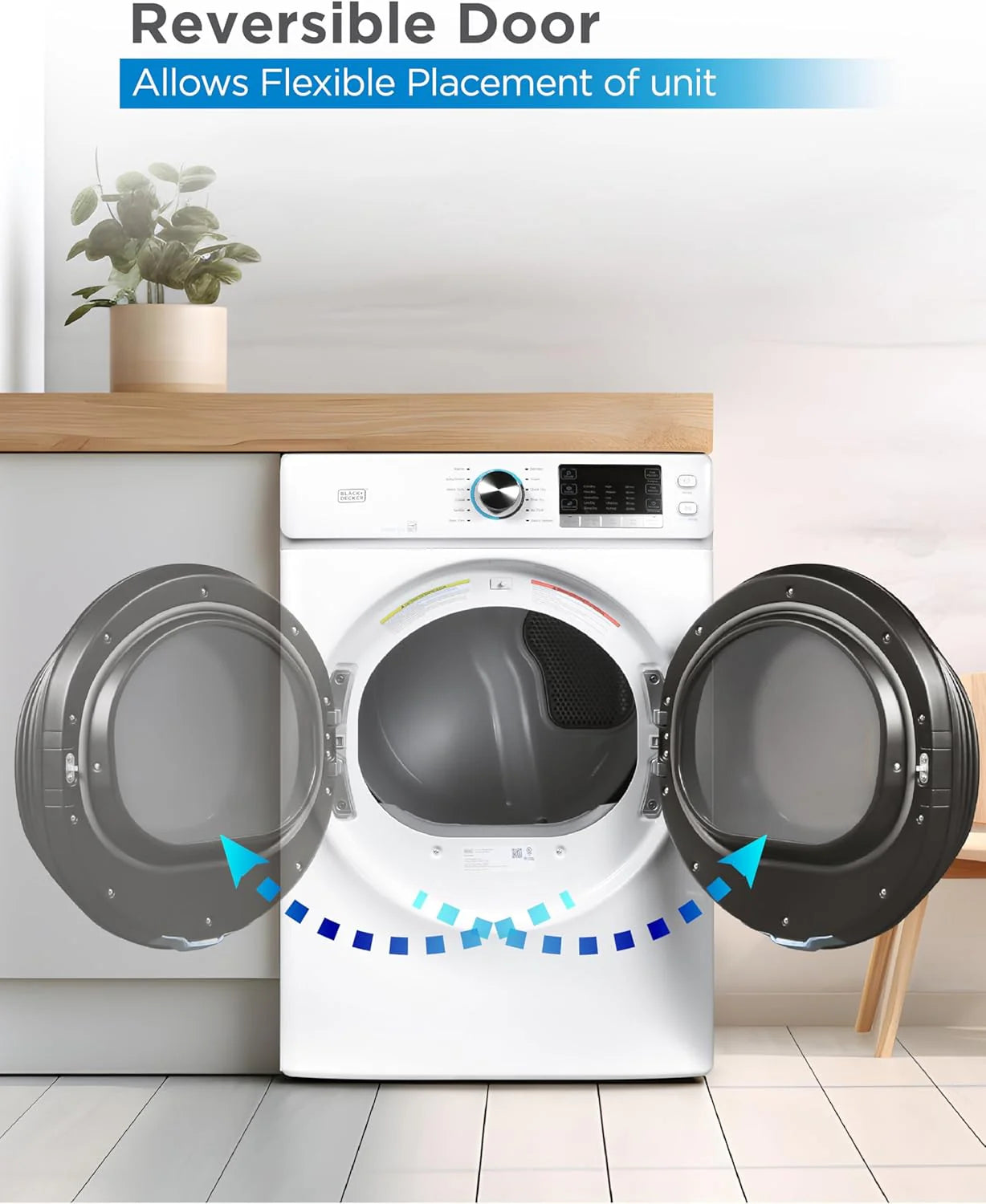 Compact Clothes Dryer, 1.5 Cu. Ft. 850W Electric Dryer, 120V Vented Portable Dryer with Stainless Steel Drum, for 5.5 lbs. of clothing for Standard Wall Outlet