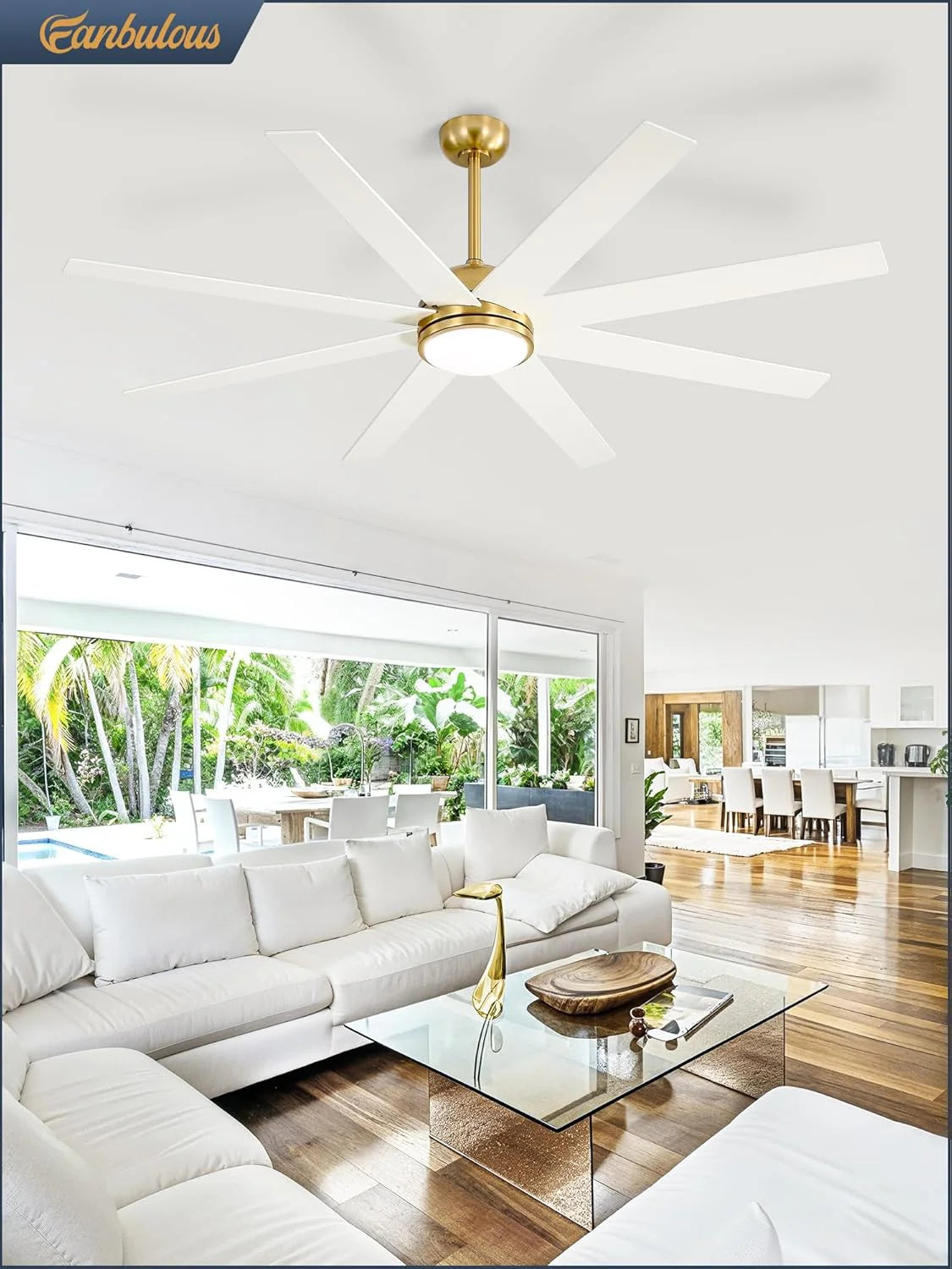 Ceiling Fan Indoor/Outdoor 8 Blades 65 inches