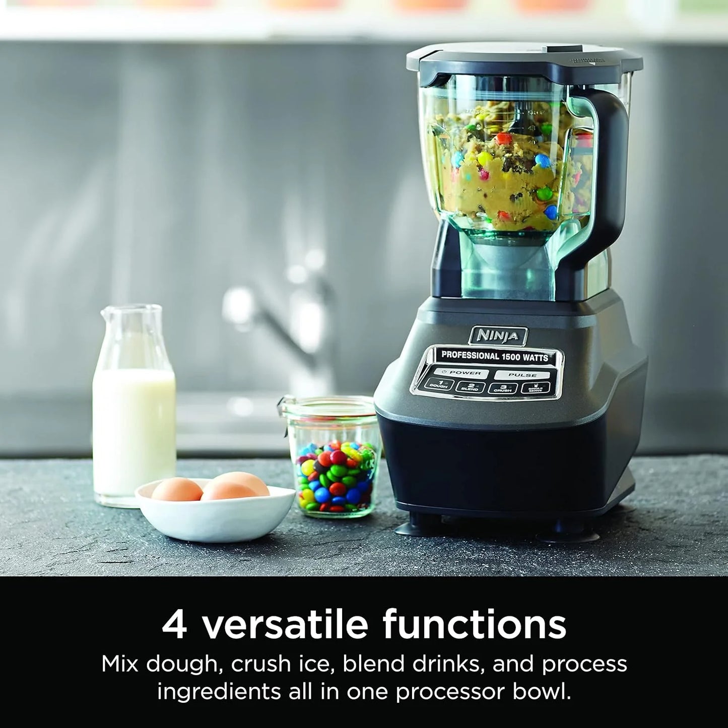 Ninja Mega Kitchen System, 1500-Watt, 72-Ounce Full-Size Blender and 8-Cup Food Processor with (2) 16-Ounce To-Go Cups