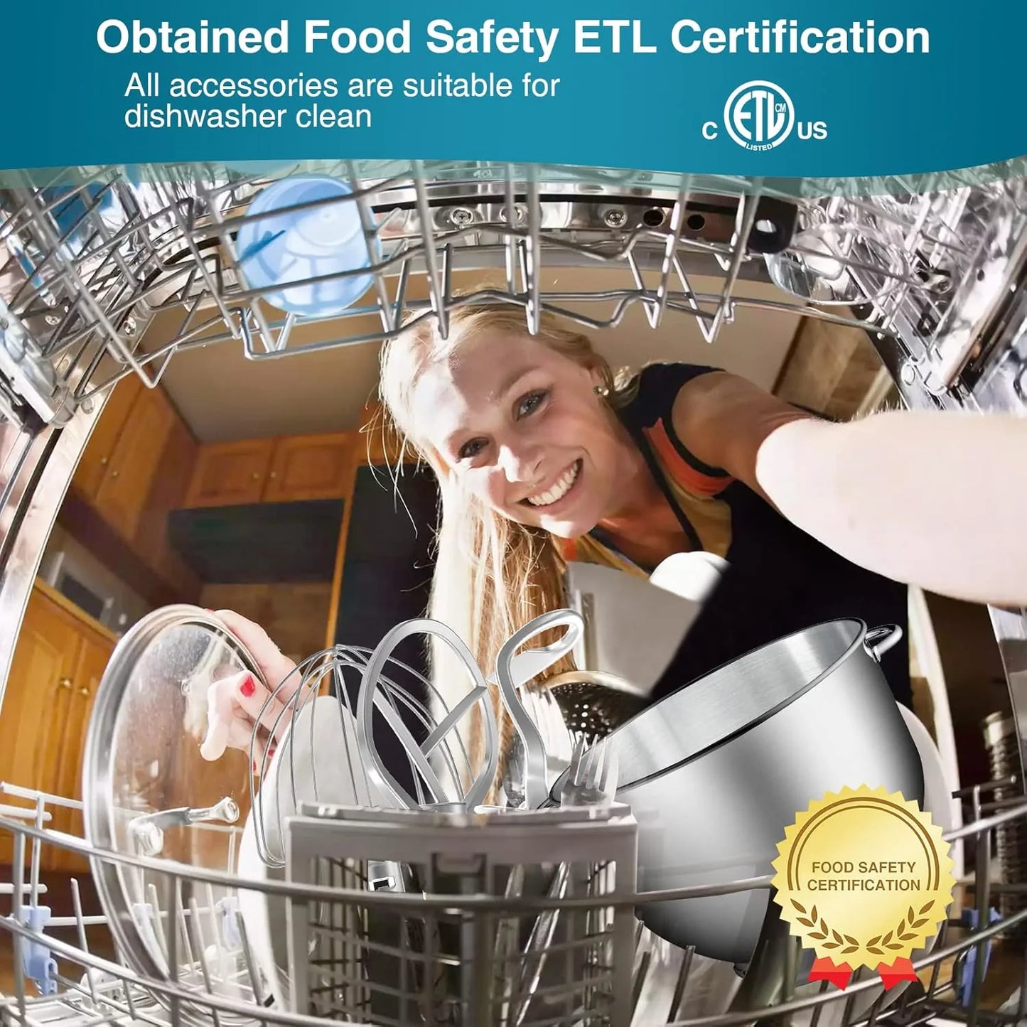 Stand Mixer 6.5 Qt 660W 6-Speed Tilt-Head Food Dough Mixer, Kitchen Electric Mixer with Stainless Steel Bowl,Dough Hook,Whisk, Beater, Egg white separator