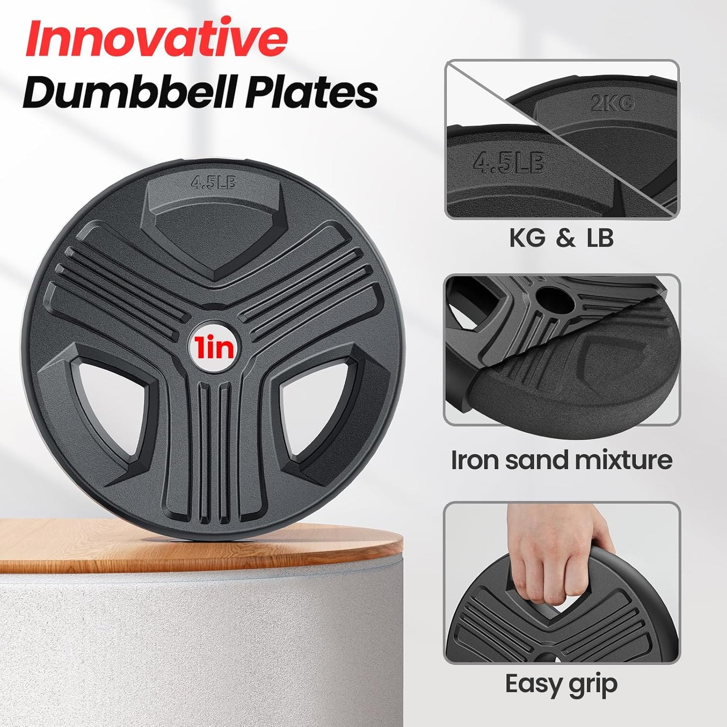 Adjustable dumbbell kit with upgraded nuts Barbell, push-up stand, push-up stand