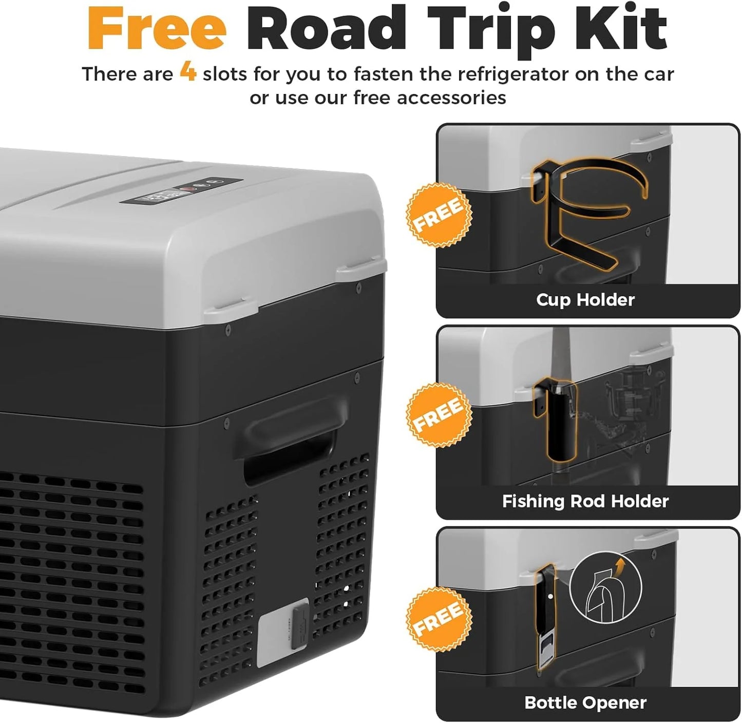 12V Refrigerator 21 Quart Portable Freezer 50 Hours Keep Cool,Electric Cooler for Vehicles Car Refrigerator 12V Portable Fridge for Car Camping Truck Van RV SUV Road Trip Travel RF20