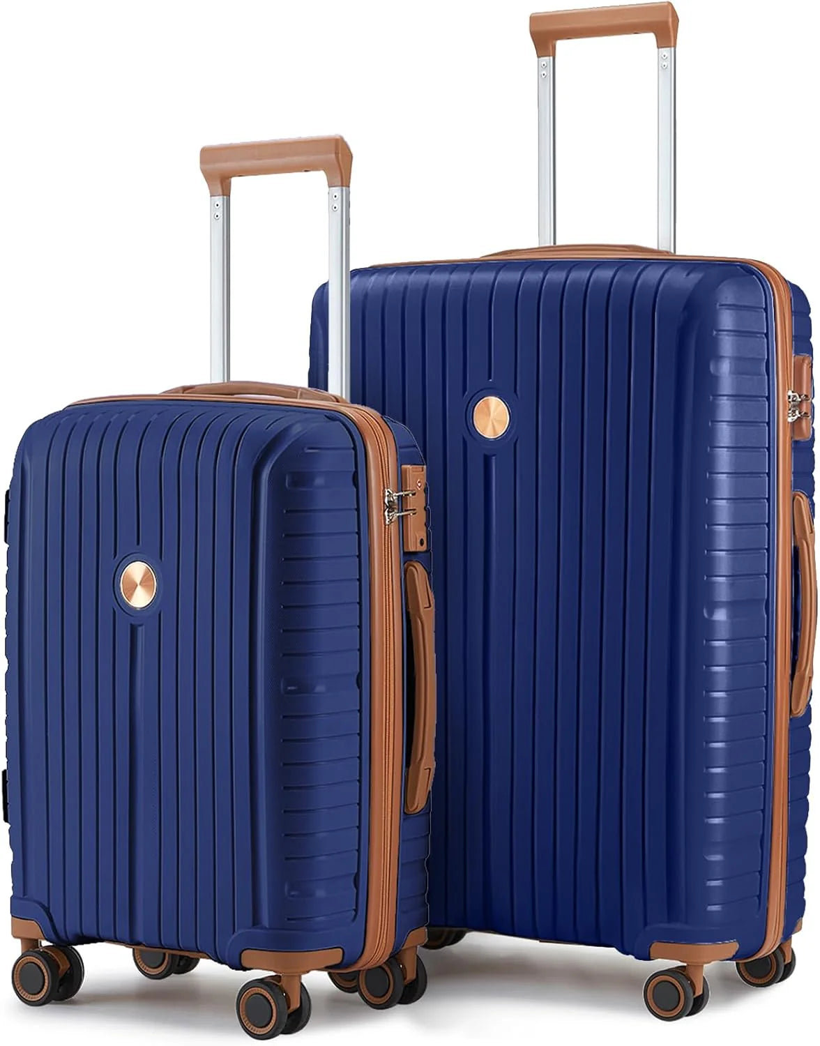 5-piece PP hardshell lightweight travel carry-on luggage set with dual spinner wheels and TSA lock