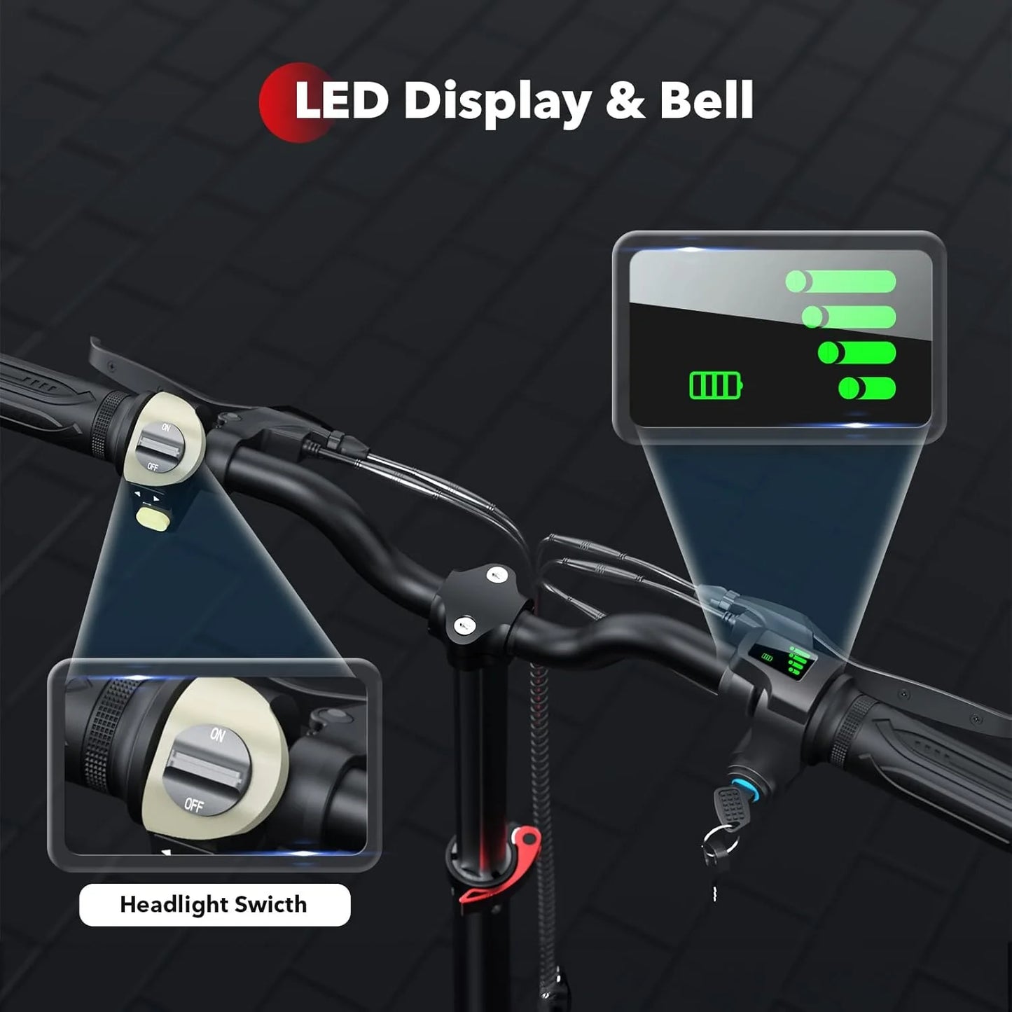 iScooter electric scooter with seat, 37/21 mile range, 28/19/15.6 mph top speed, dual suspension scooter with basket