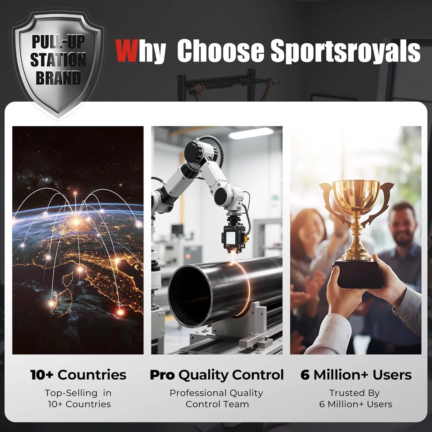 Sportsroyals Power Tower Pulp Up Bar Station, 450 lbs stable suspended immersion tilt station