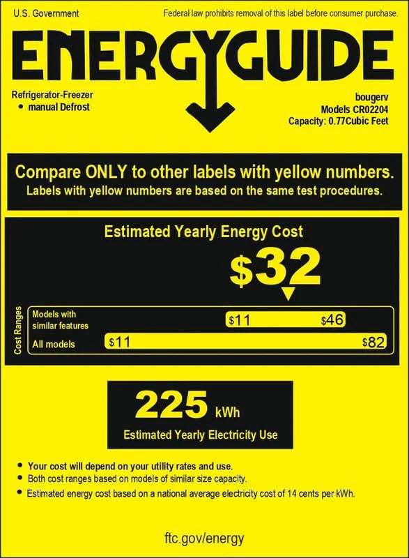 BougeRV 12 Volt Refrigerator 12V Car Fridge 23 Quart Portable Freezer Compressor Cooler 12/24V DC 110~240 Volt AC for Truck Van RV Camper SUV Travel Camping Road Trips Tailgating -8℉~50℉