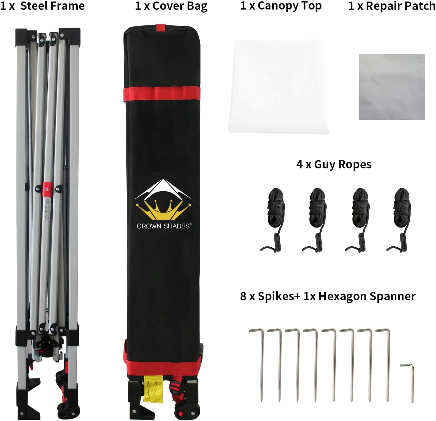 10x10 Pop-Up Awning - One-Click Installation Beach Tent - Outdoor Sunshade Silver Coated Top, 3 Heights and 4 Sand Pockets