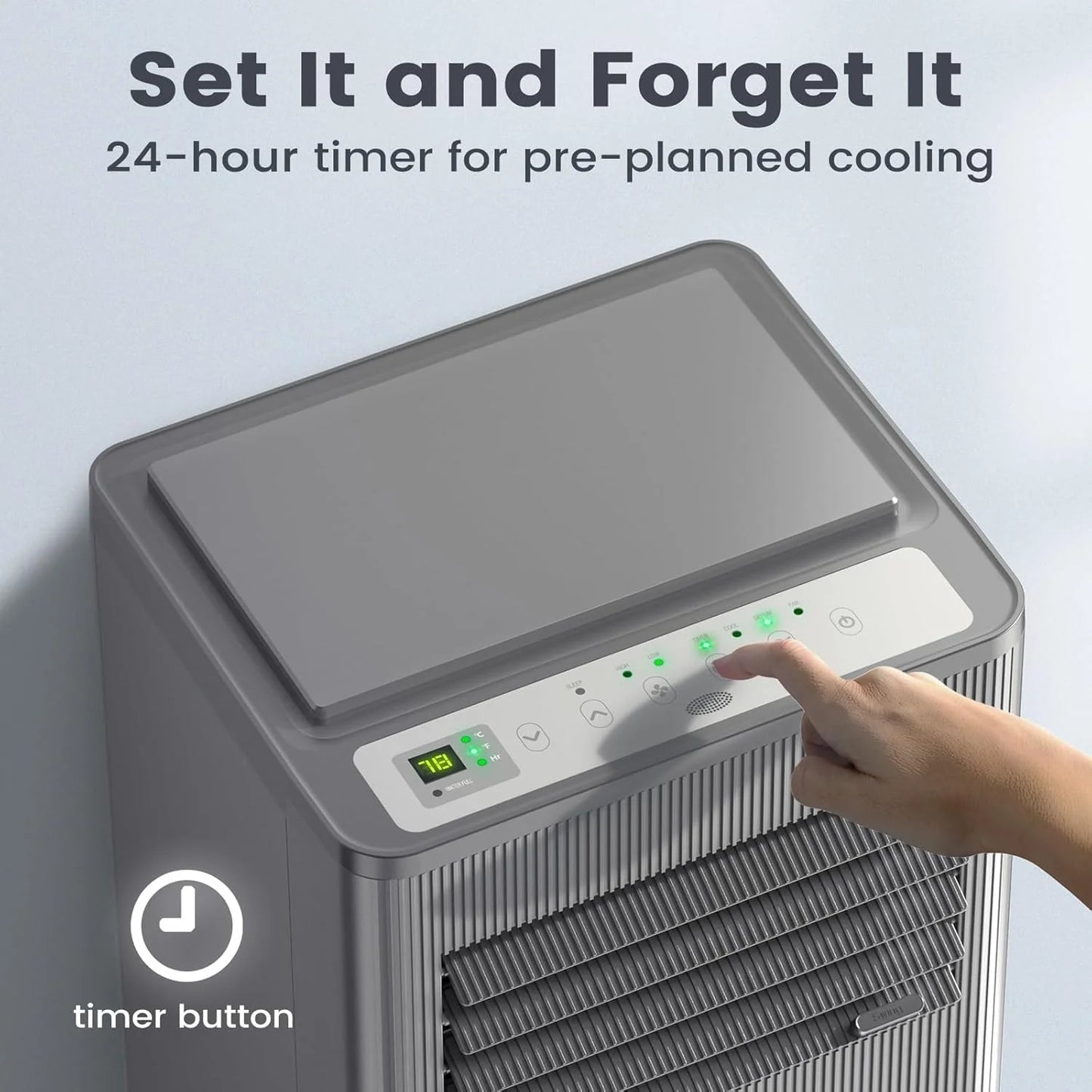 Air Choice Portable Air Conditioner, 10000 BTU Air Conditioner Portable for Room Up to 450 Sq.Ft, Remote Control, 24H Timer, Dehumidifier & Fan Modes, 3-in-1 AC Unit with Window Kit for Home Office