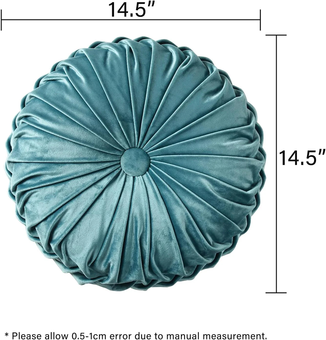 Set of 2 Decorative Round Pleated Throw Pillows