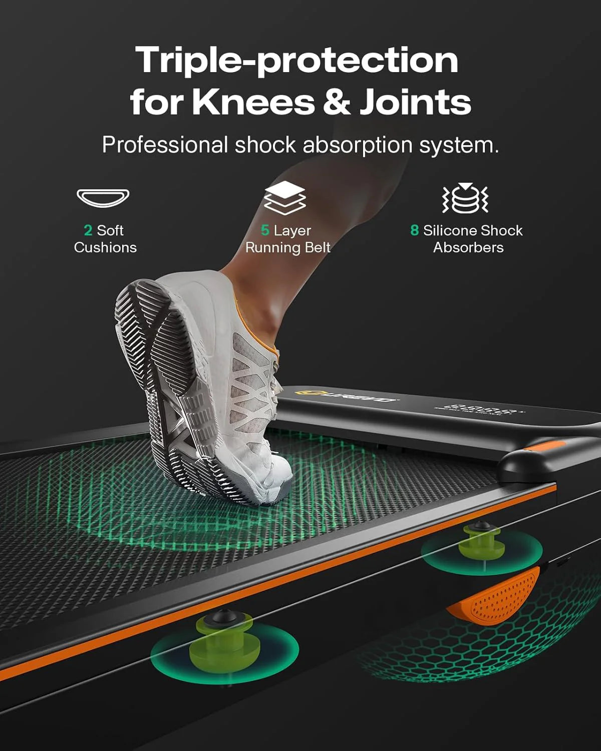 Urevo Strol 2E Smart 2-in-2 Folding Treadmill Dual LED Display